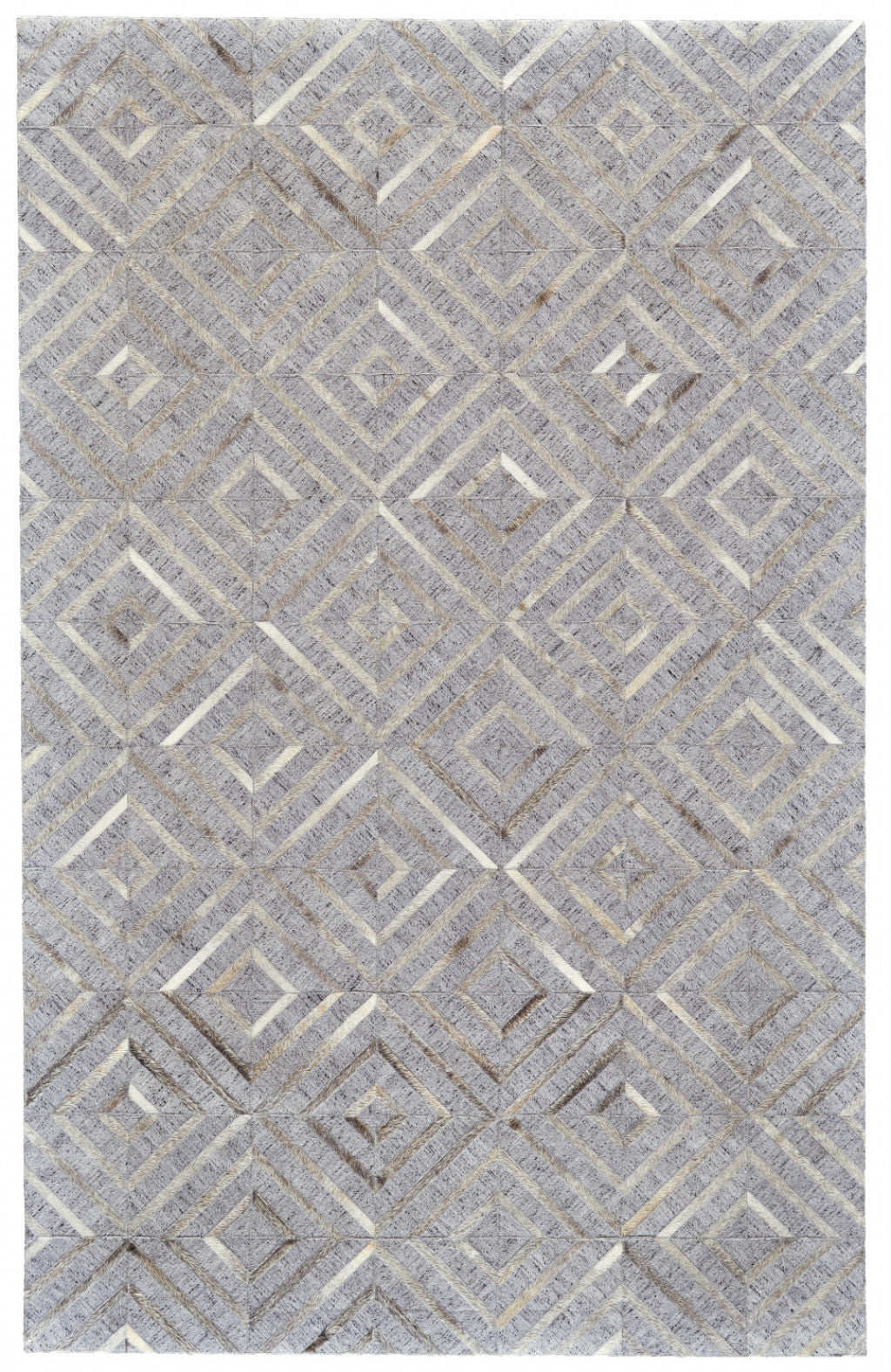 5' X 8' Gray Taupe And Ivory Geometric Hand Woven Area Rug