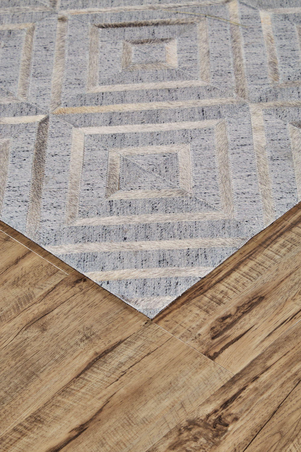 8' X 11' Gray Taupe And Ivory Geometric Hand Woven Area Rug