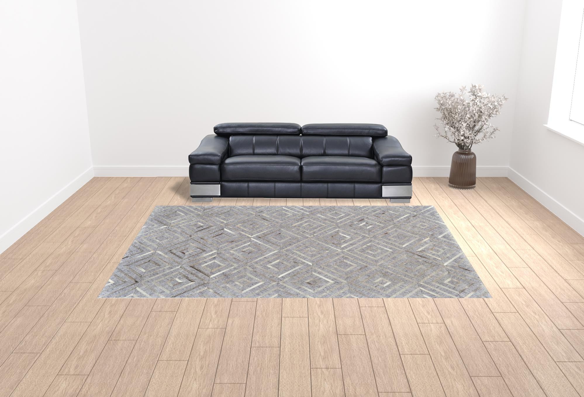 10' X 13' Gray Taupe And Ivory Geometric Hand Woven Area Rug