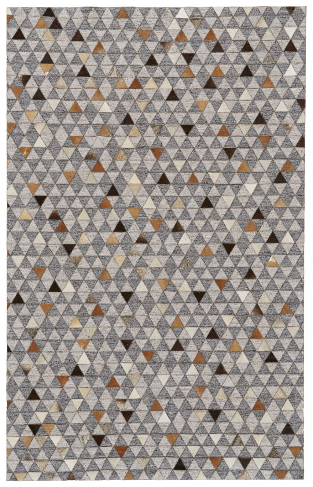 2' X 3' Gray Ivory And Brown Geometric Hand Woven Area Rug