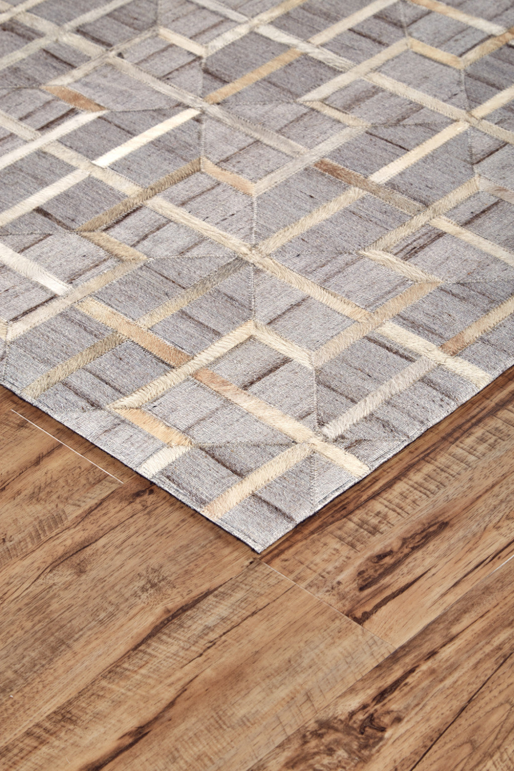 10' X 13' Gray Ivory And Brown Geometric Hand Woven Area Rug