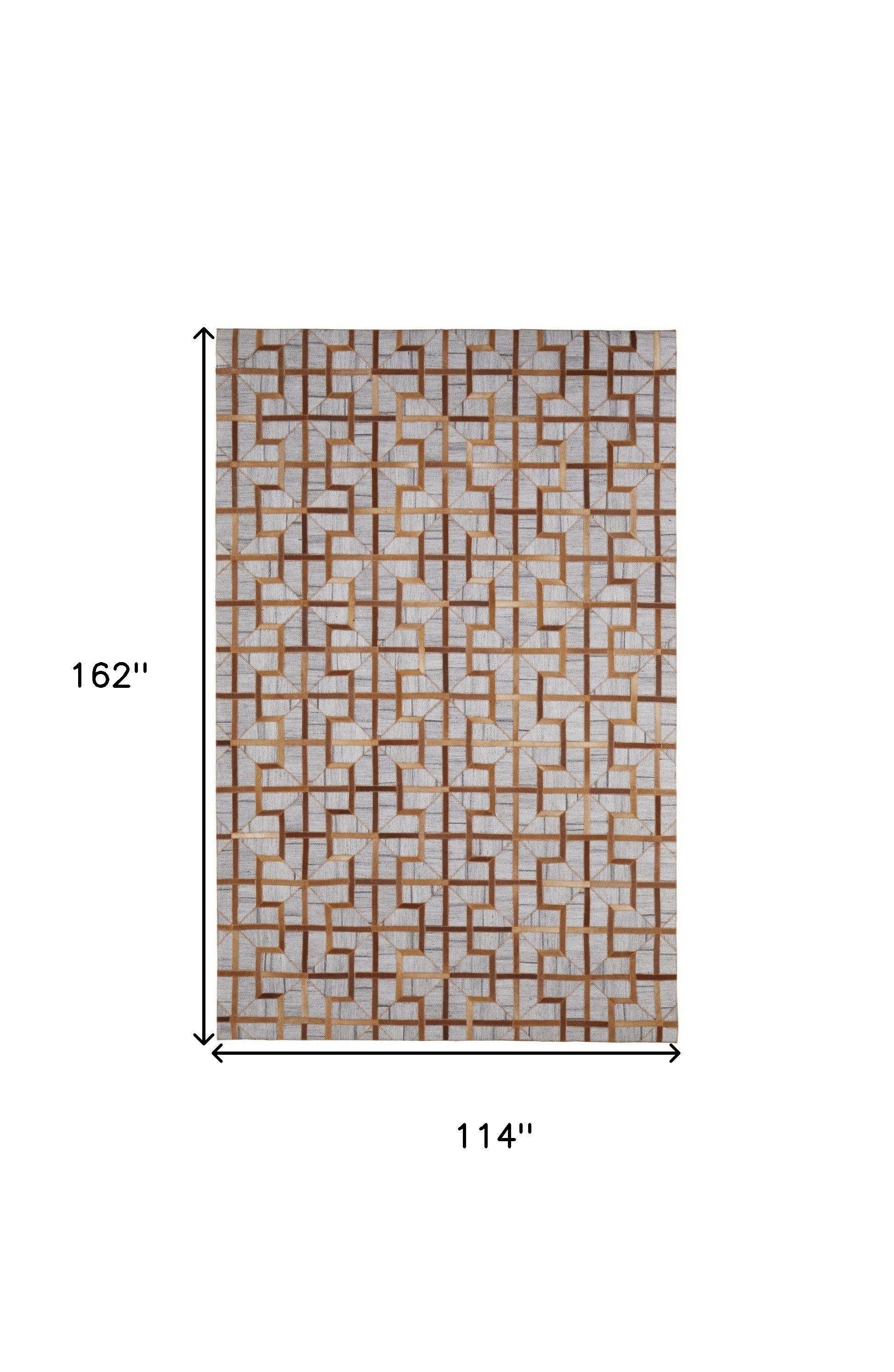 10' X 13' Tan Brown And Gray Geometric Hand Woven Area Rug