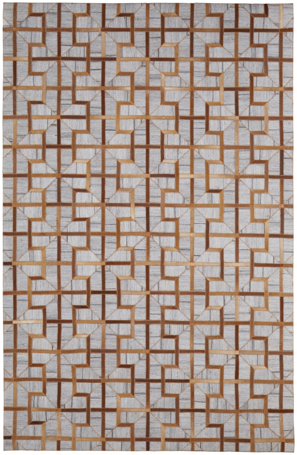 2' X 3' Tan Brown And Gray Geometric Hand Woven Area Rug