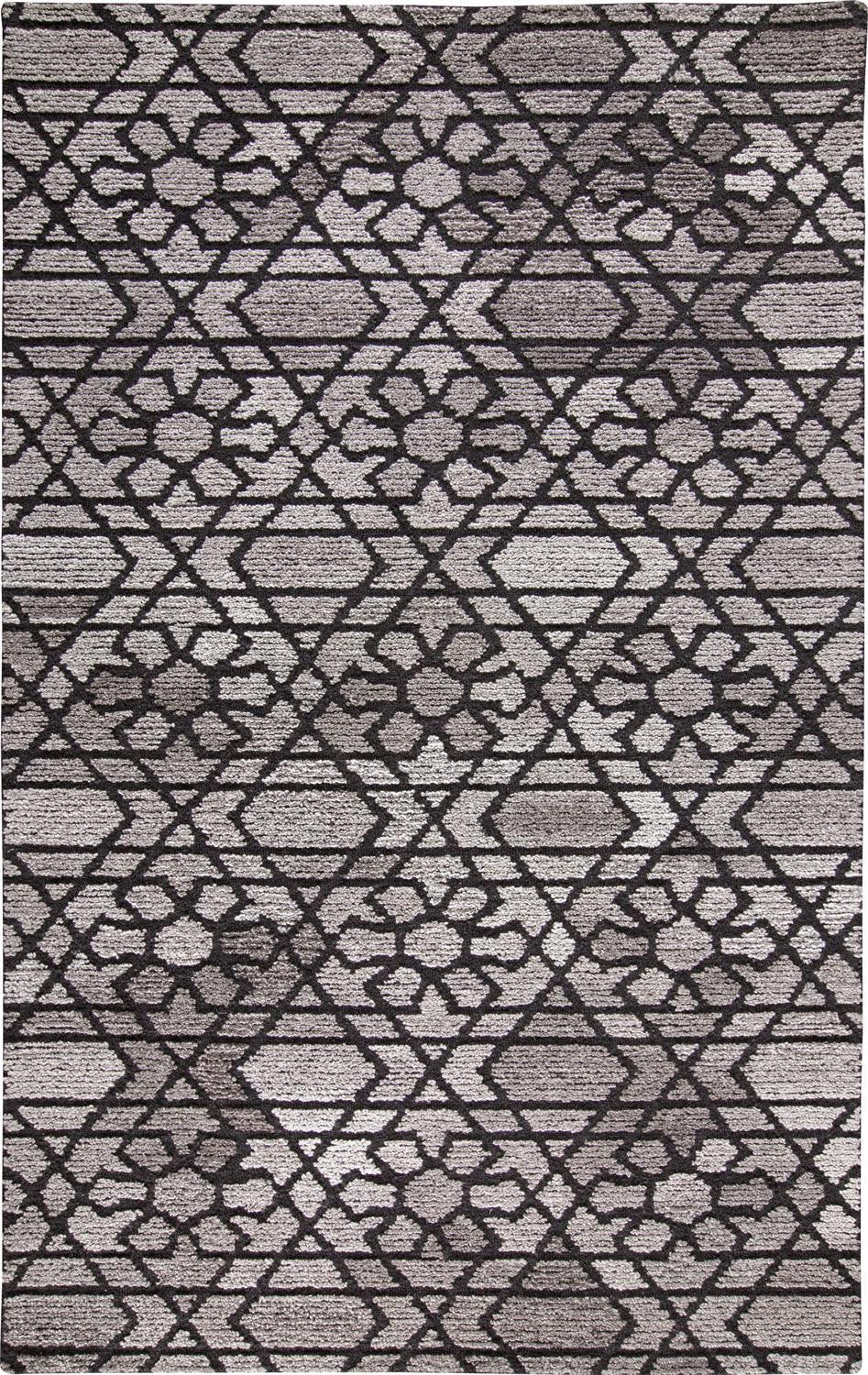 5' X 8' Taupe Black And Gray Wool Paisley Tufted Handmade Area Rug