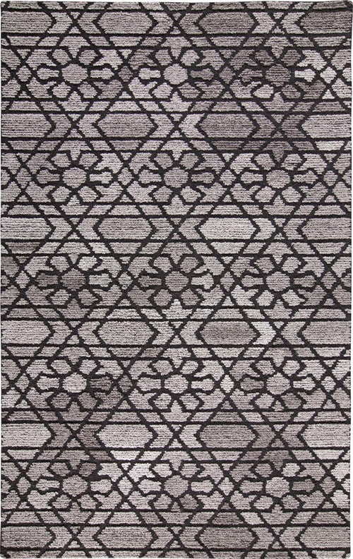 5' X 8' Taupe Black And Gray Wool Paisley Tufted Handmade Area Rug