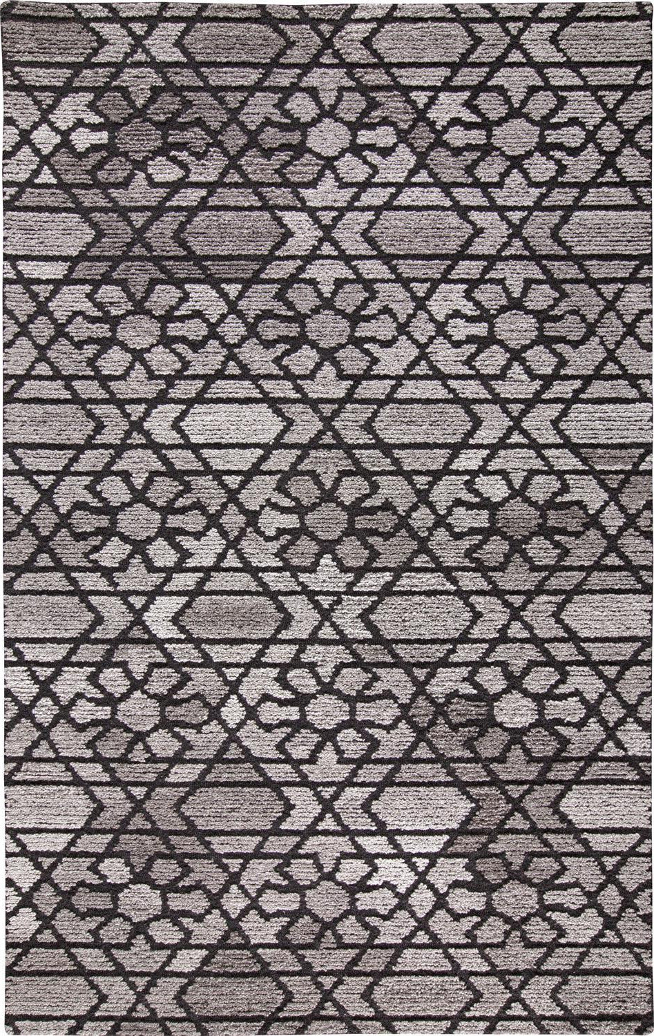 5' X 8' Taupe Black And Gray Wool Paisley Tufted Handmade Area Rug