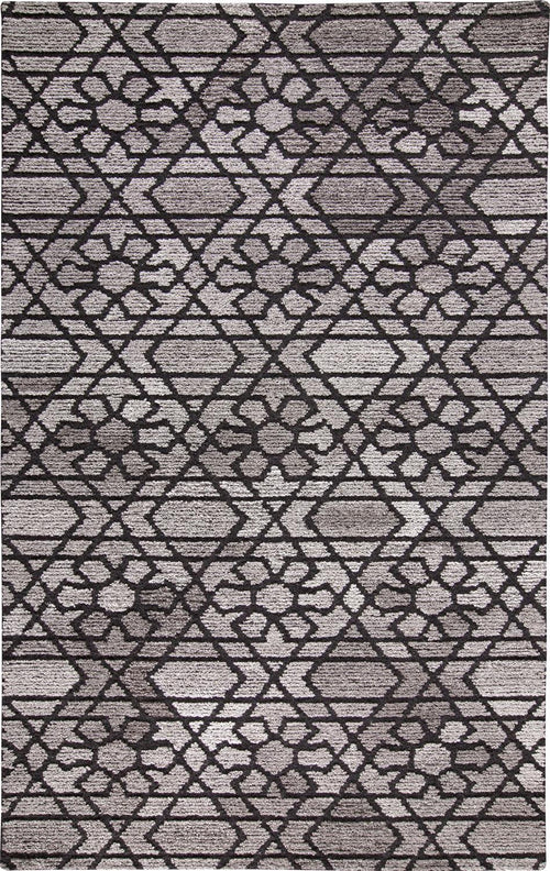 8' X 10' Taupe Black And Gray Wool Paisley Tufted Handmade Area Rug