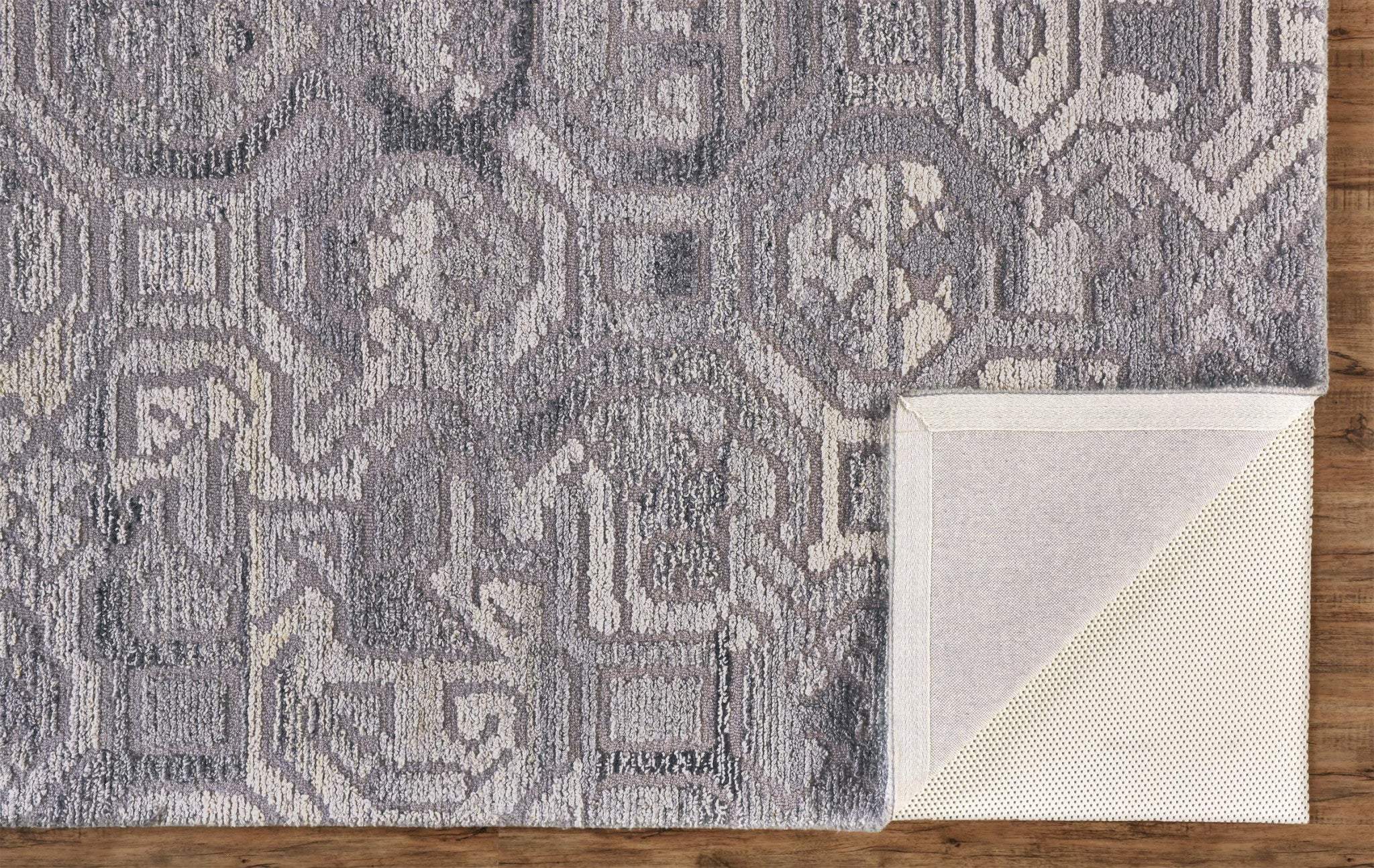 5' X 8' Gray Ivory And Taupe Wool Abstract Tufted Handmade Area Rug