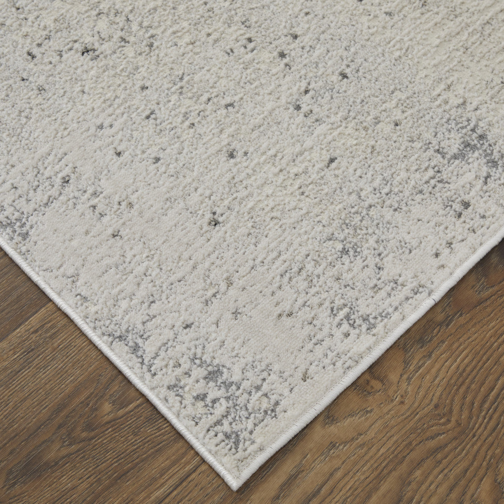 4' X 6' Ivory Gray And Black Abstract Power Loom Area Rug