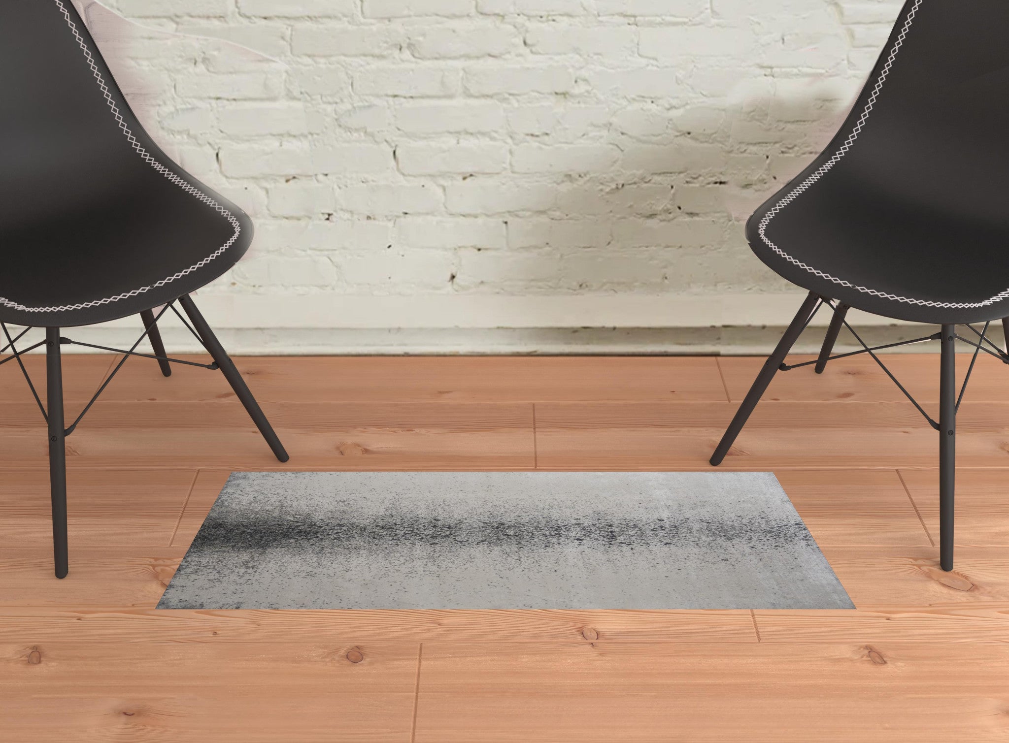 2' X 3' Ivory Gray And Black Abstract Power Loom Area Rug