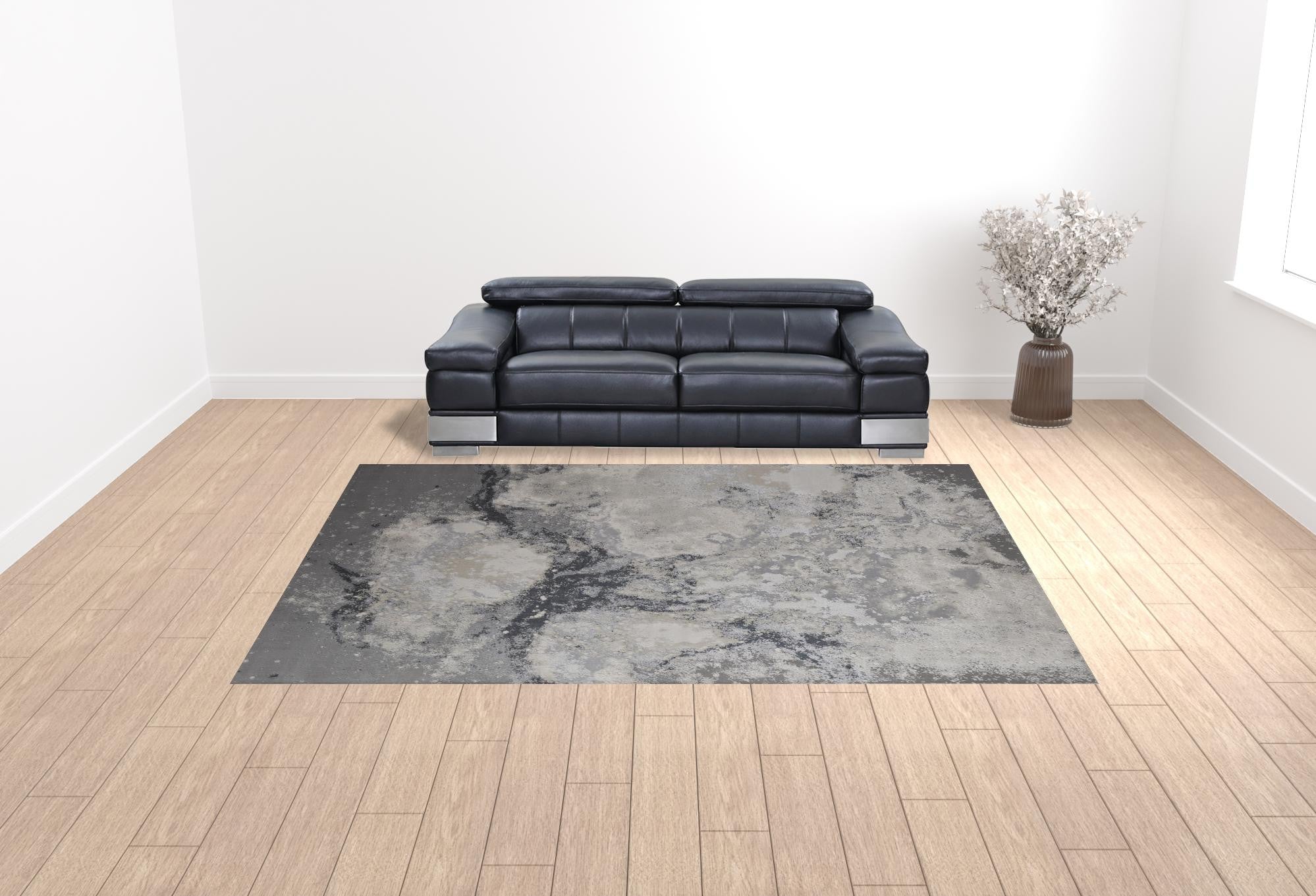 10' x 13' Gray Abstract Area Rug