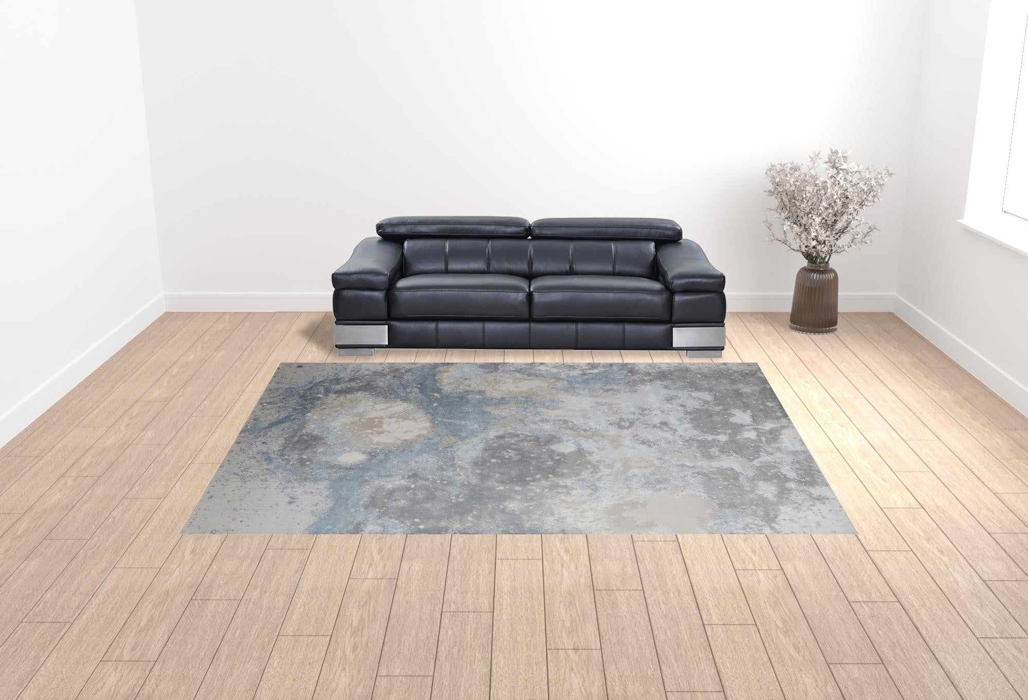 10' x 13' Blue Abstract Area Rug