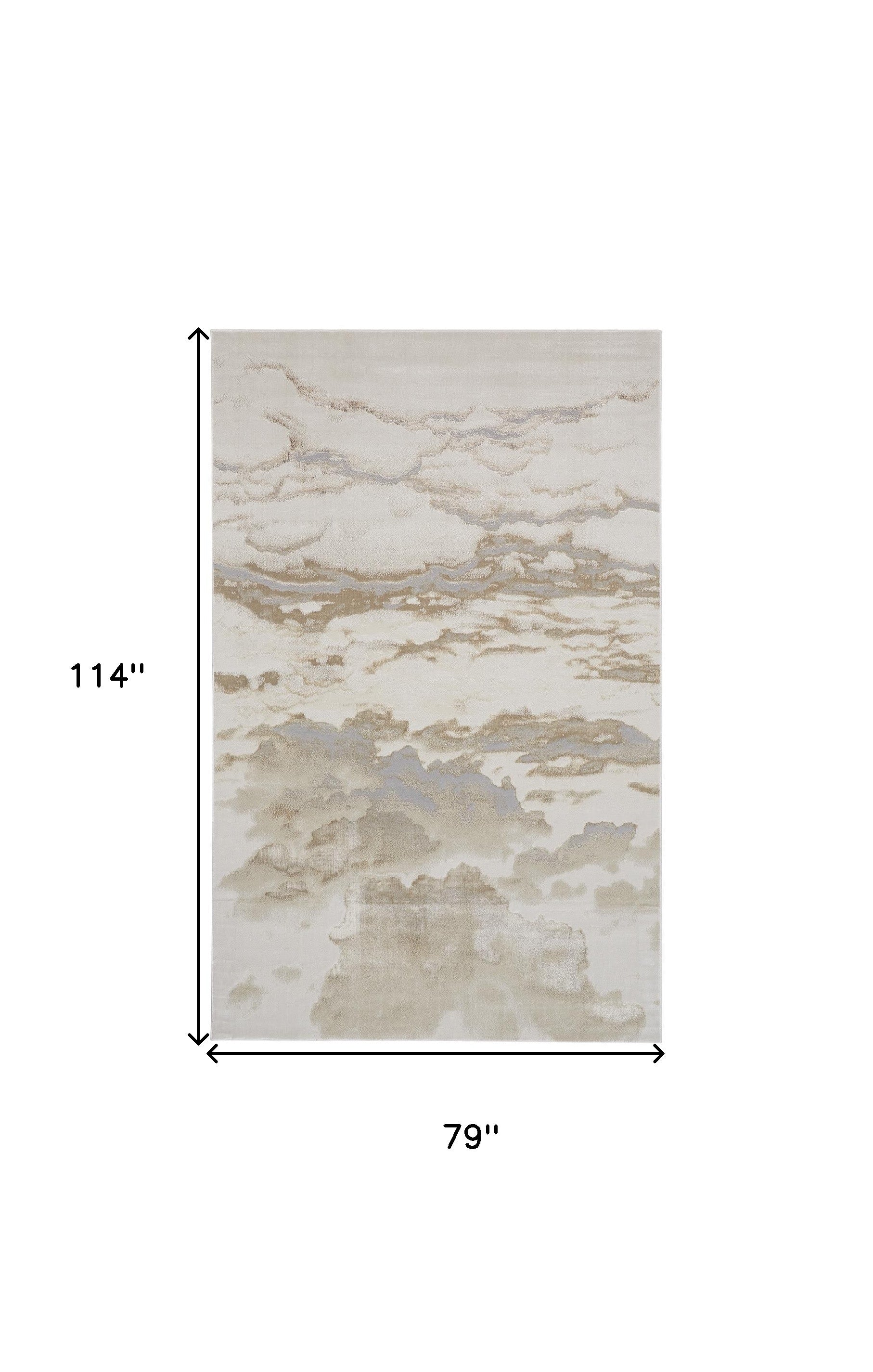 7' X 10' Ivory Tan And Gray Abstract Stain Resistant Area Rug