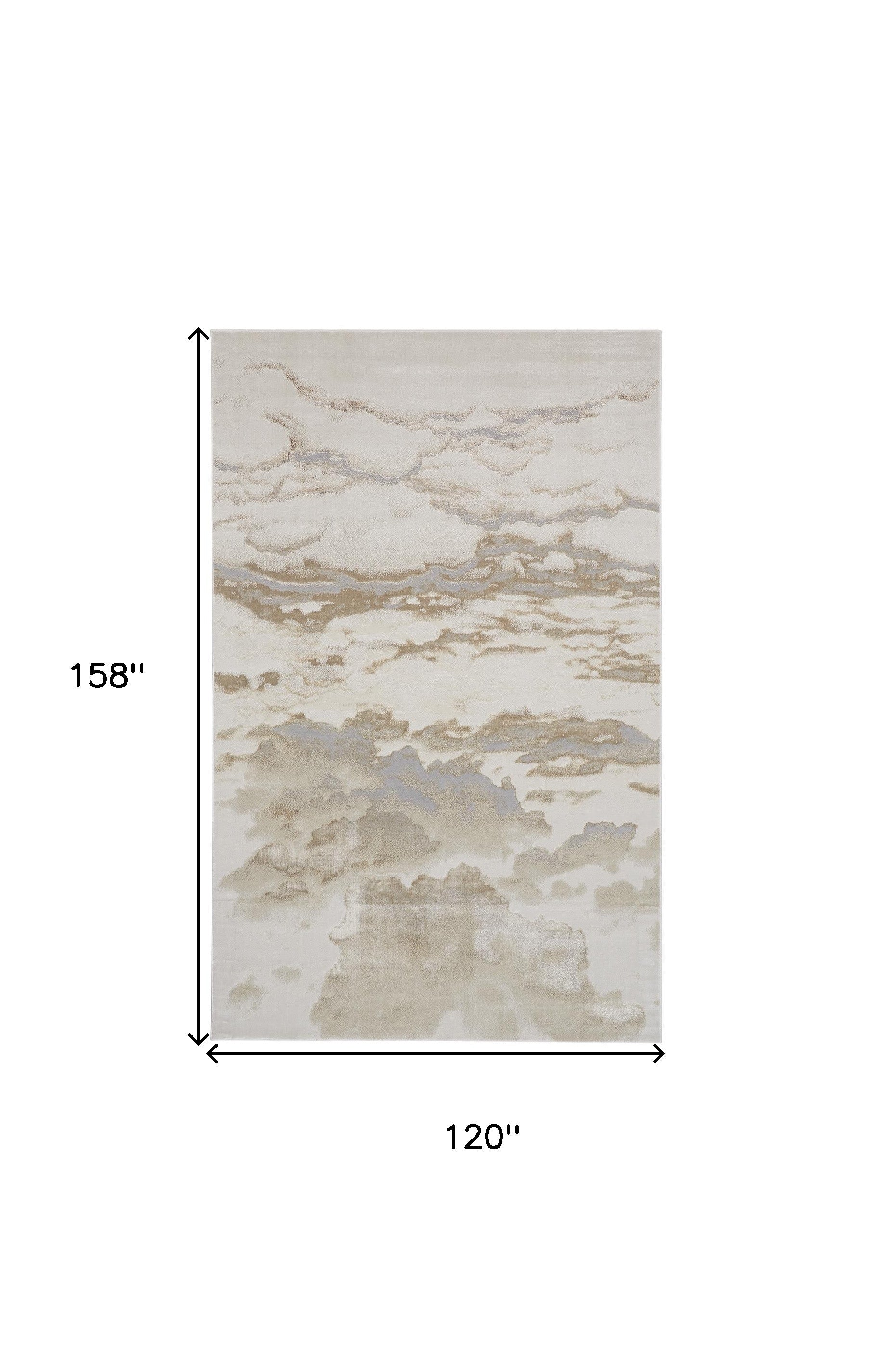 10' X 13' Ivory Tan And Gray Abstract Stain Resistant Area Rug