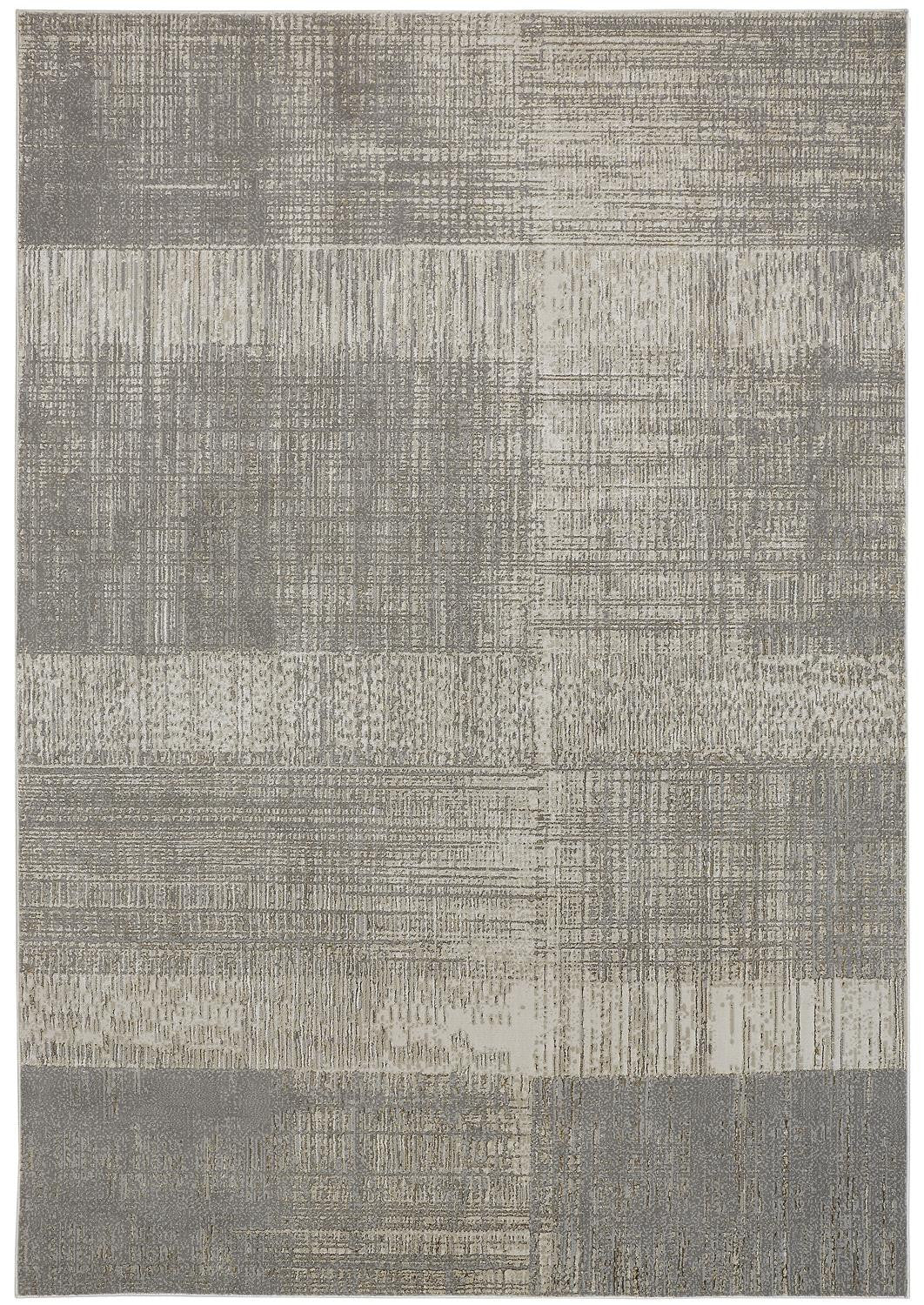 5' X 8' Gray And Ivory Abstract Stain Resistant Area Rug