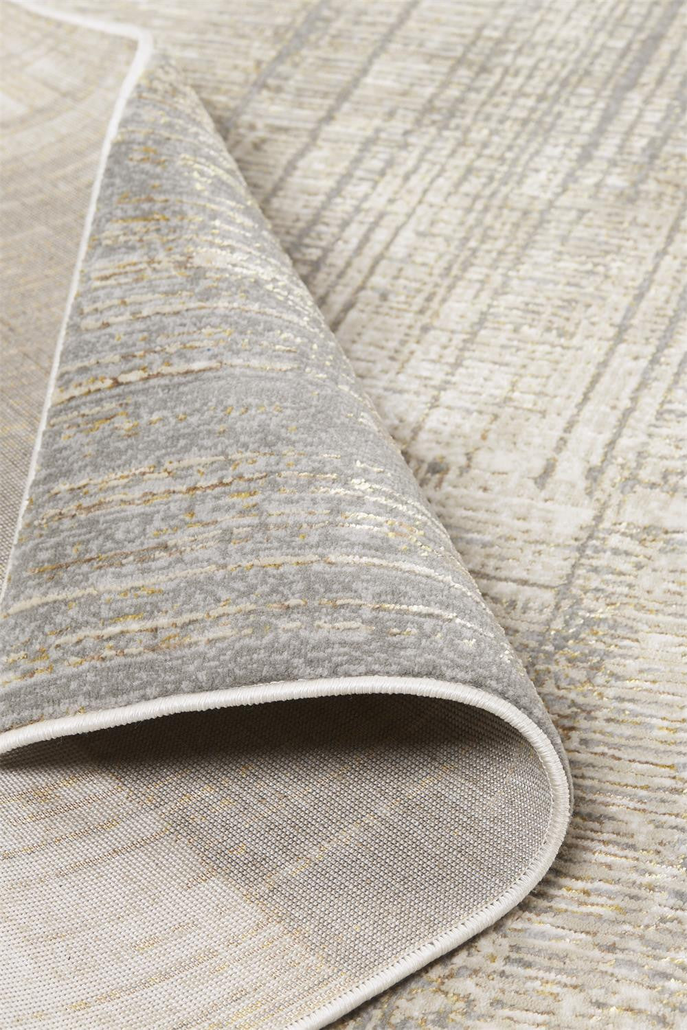 7' X 10' Gray And Ivory Abstract Stain Resistant Area Rug