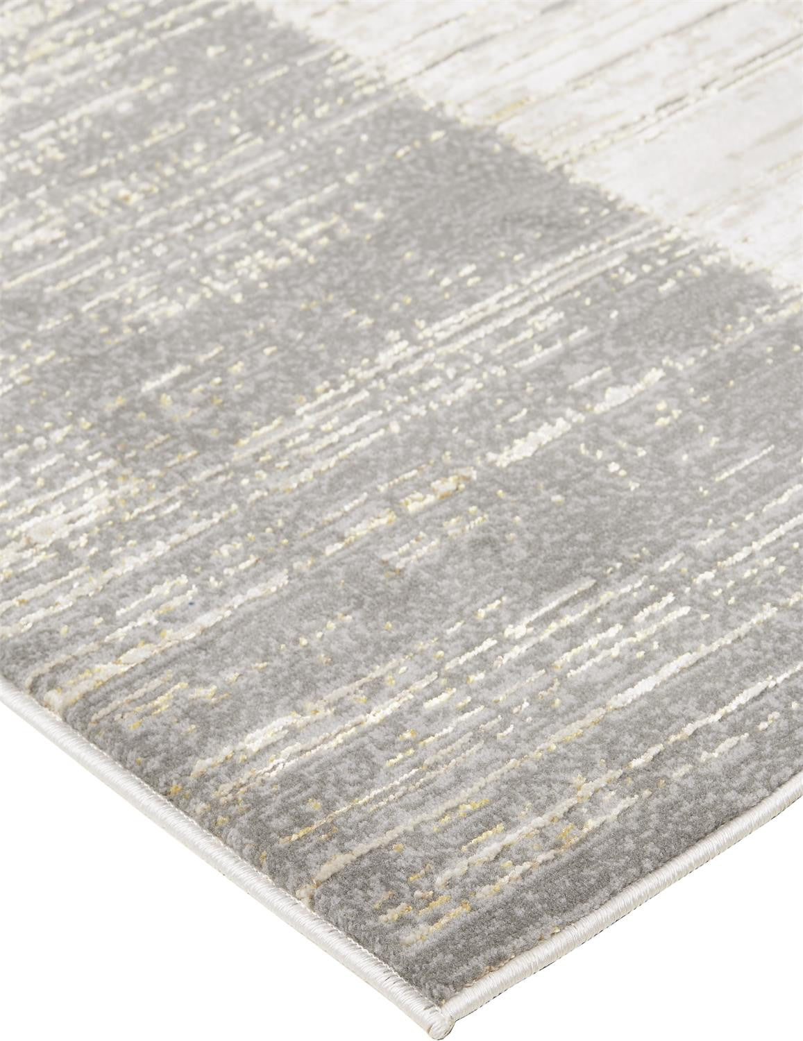 10' X 13' Gray And Ivory Abstract Stain Resistant Area Rug