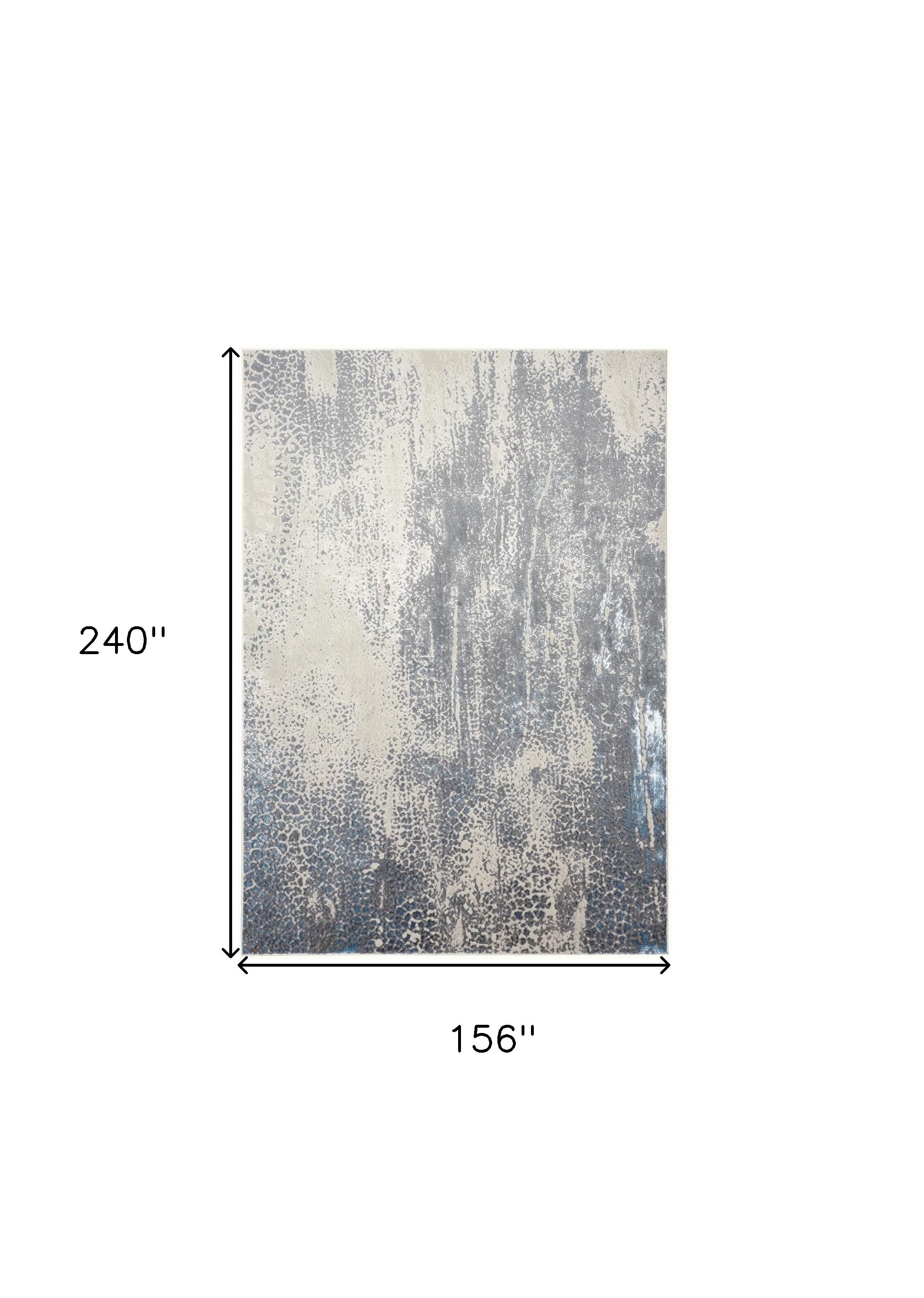 Gray Blue And Ivory Abstract Area Rug