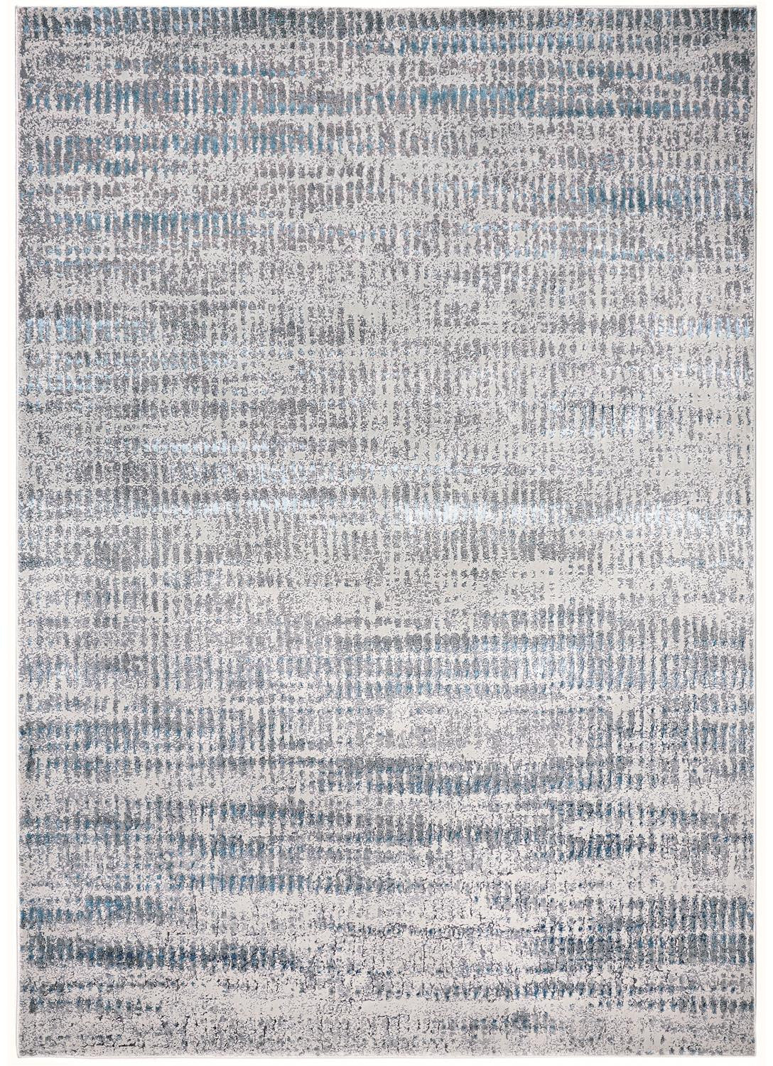 5' X 8' Blue Gray And Ivory Abstract Stain Resistant Area Rug