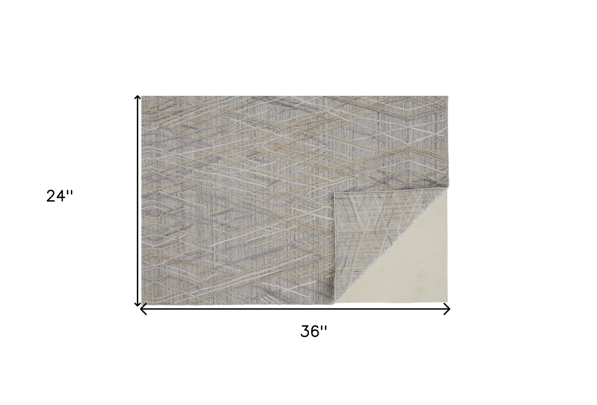 2' X 3' Gray And Ivory Abstract Hand Woven Area Rug