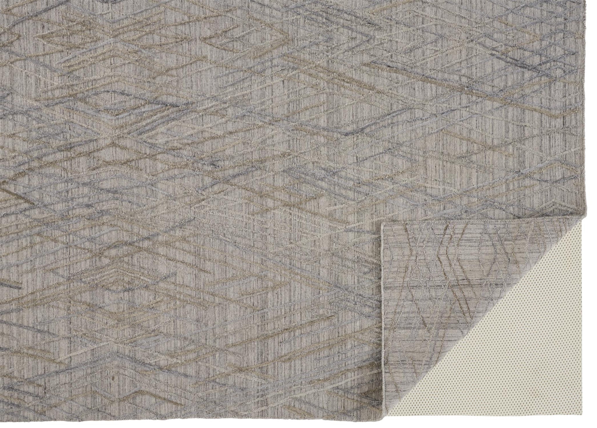 8' X 10' Gray And Blue Abstract Hand Woven Area Rug