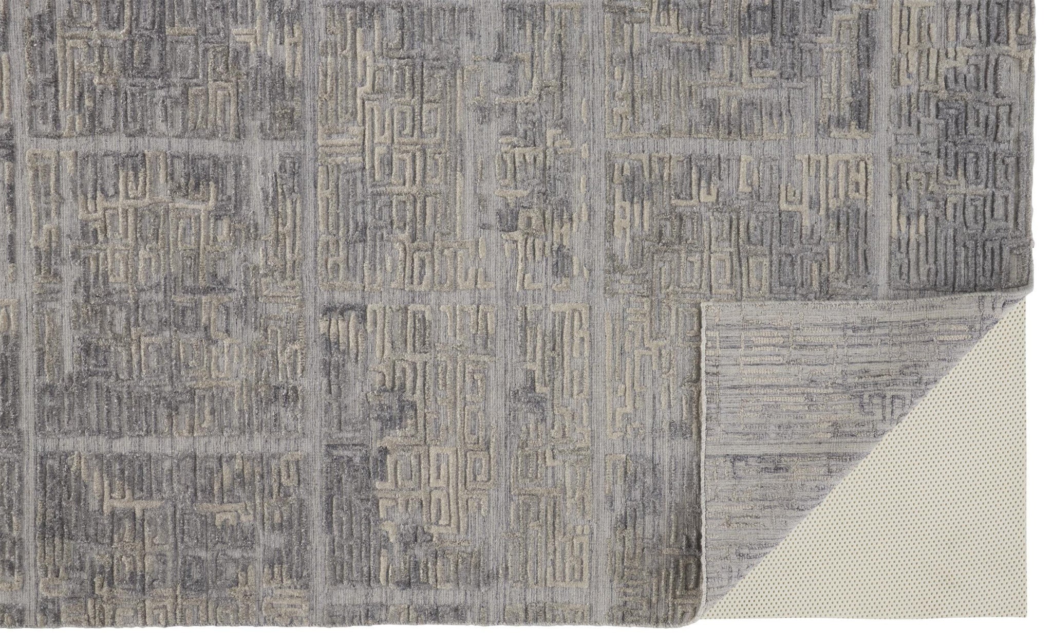 5' X 8' Gray And Ivory Abstract Hand Woven Area Rug