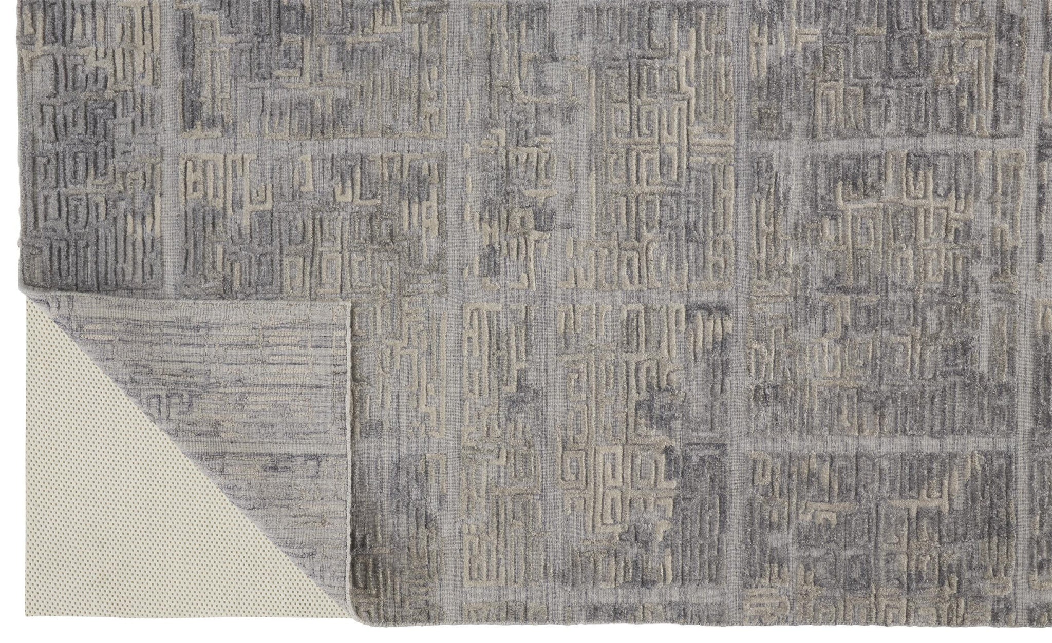 10' X 14' Gray And Ivory Abstract Hand Woven Area Rug