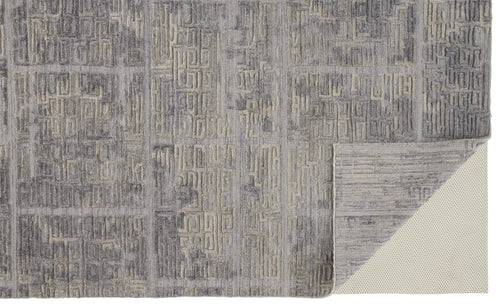 10' X 14' Gray And Ivory Abstract Hand Woven Area Rug