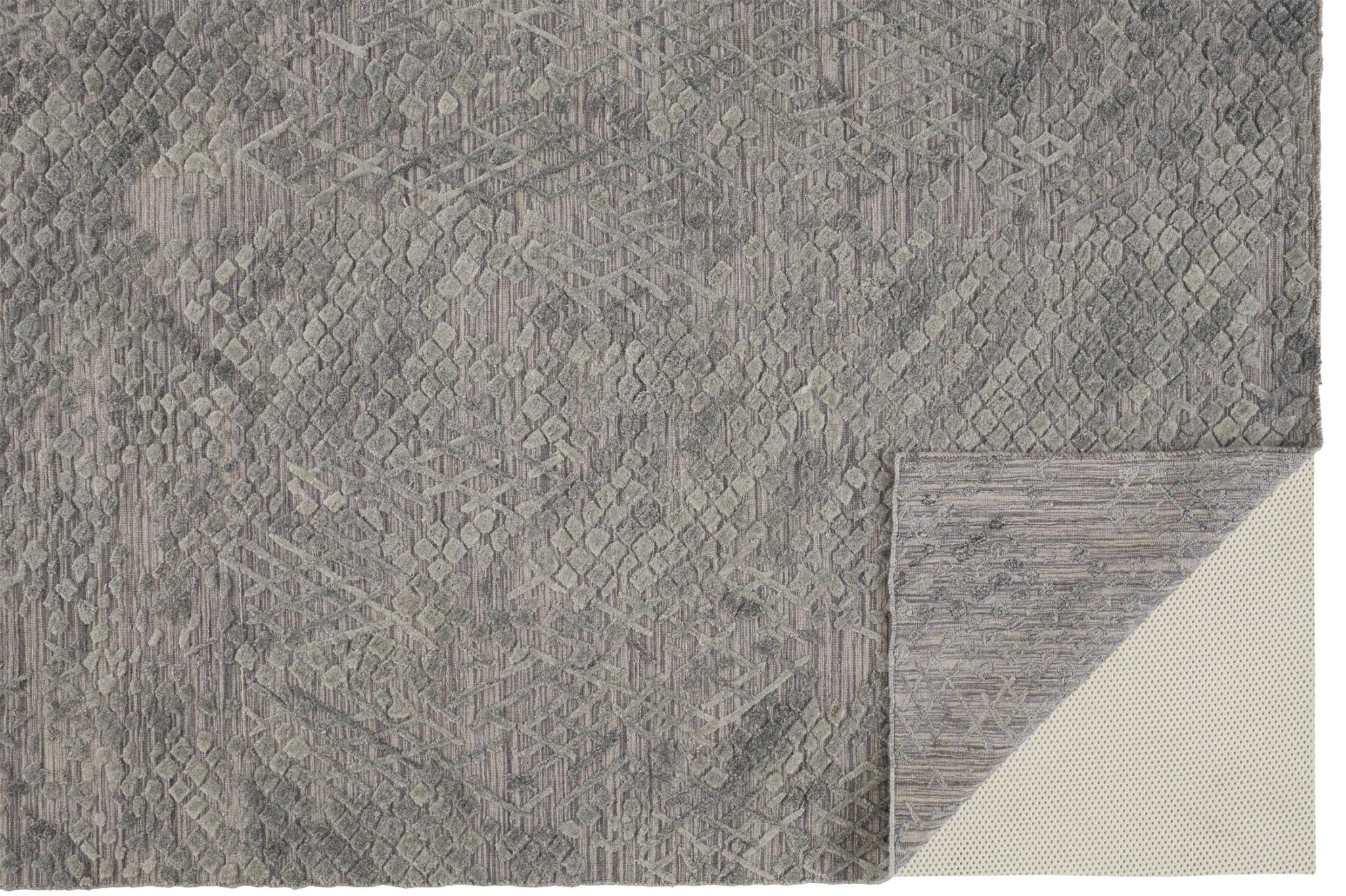 12' X 15' Gray Abstract Hand Woven Area Rug