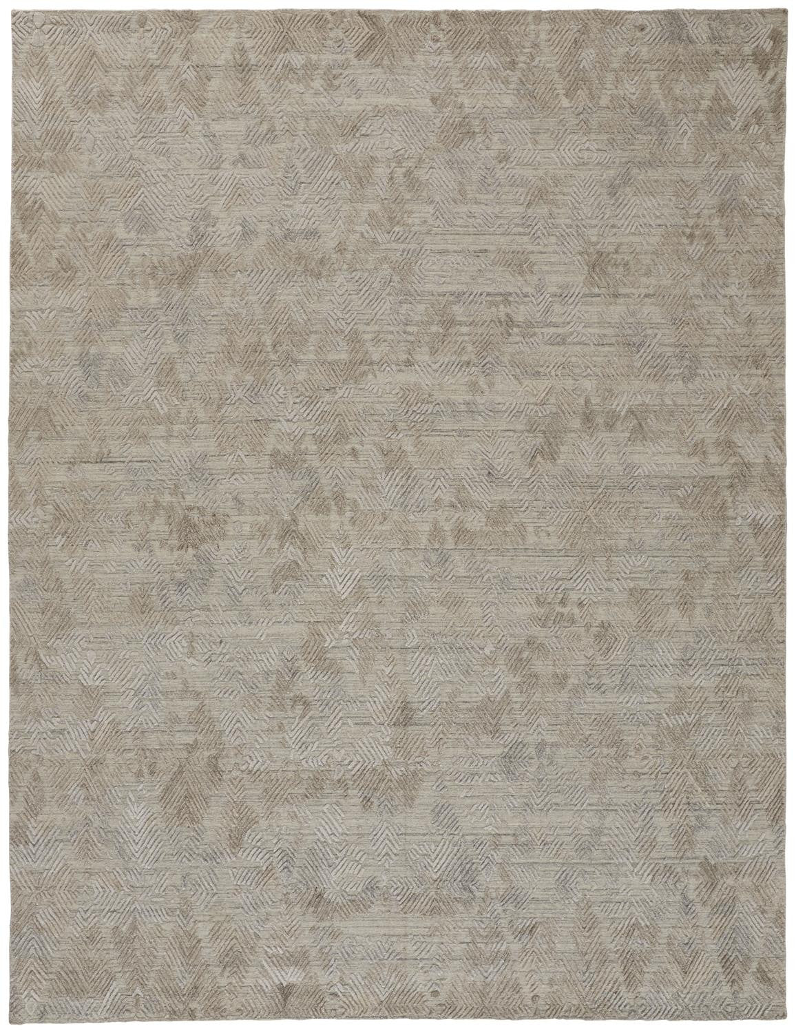 5' X 8' Gray And Taupe Abstract Hand Woven Area Rug