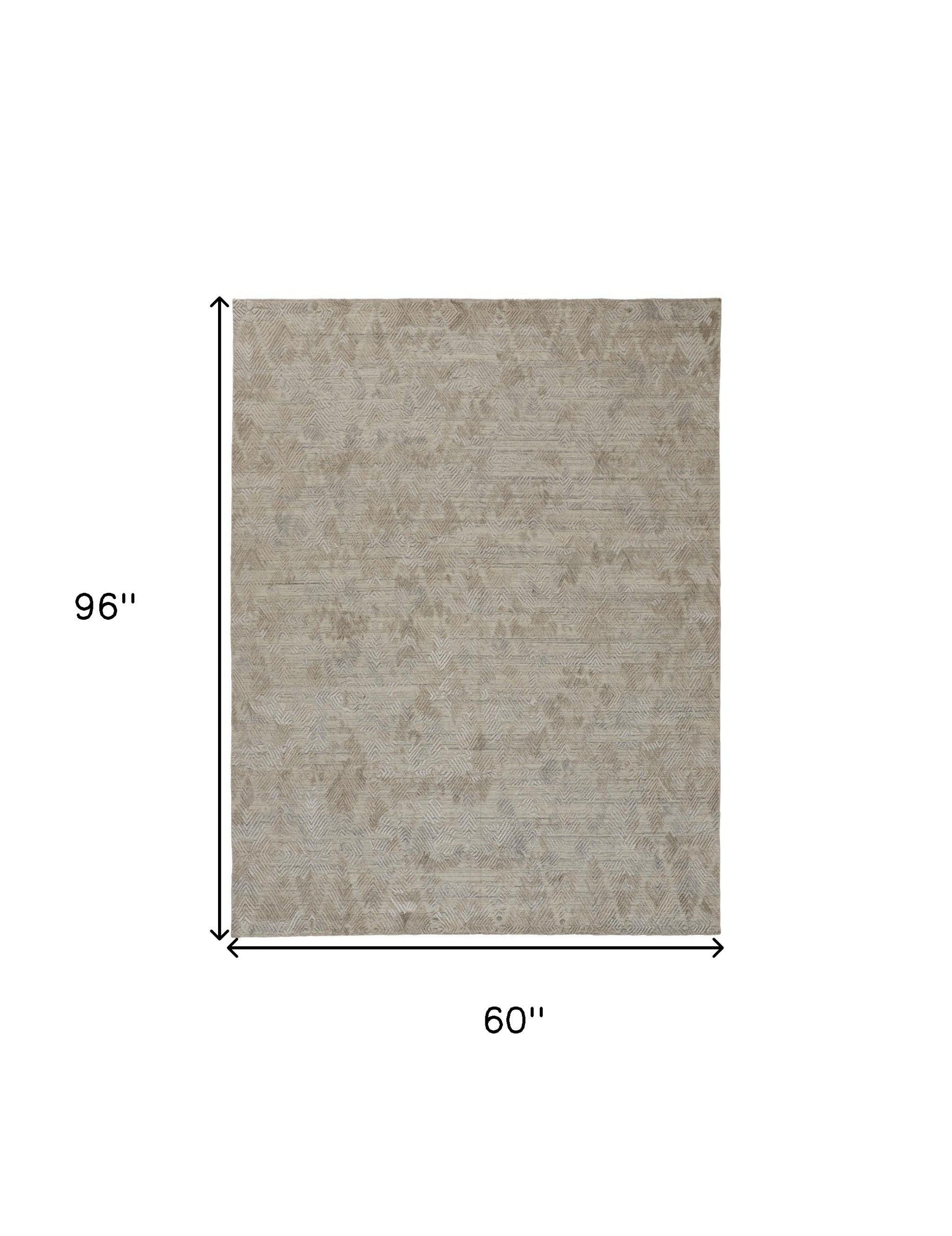 5' X 8' Gray And Taupe Abstract Hand Woven Area Rug