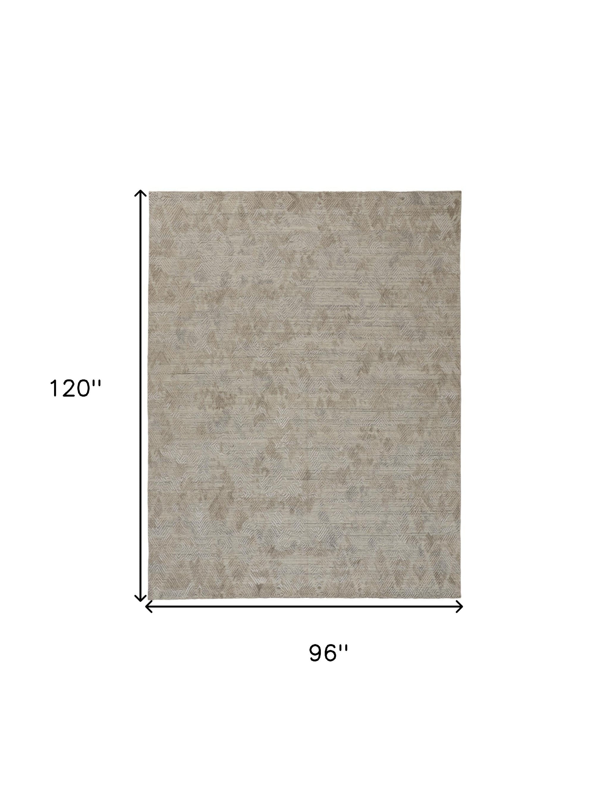 8' X 10' Gray And Taupe Abstract Hand Woven Area Rug