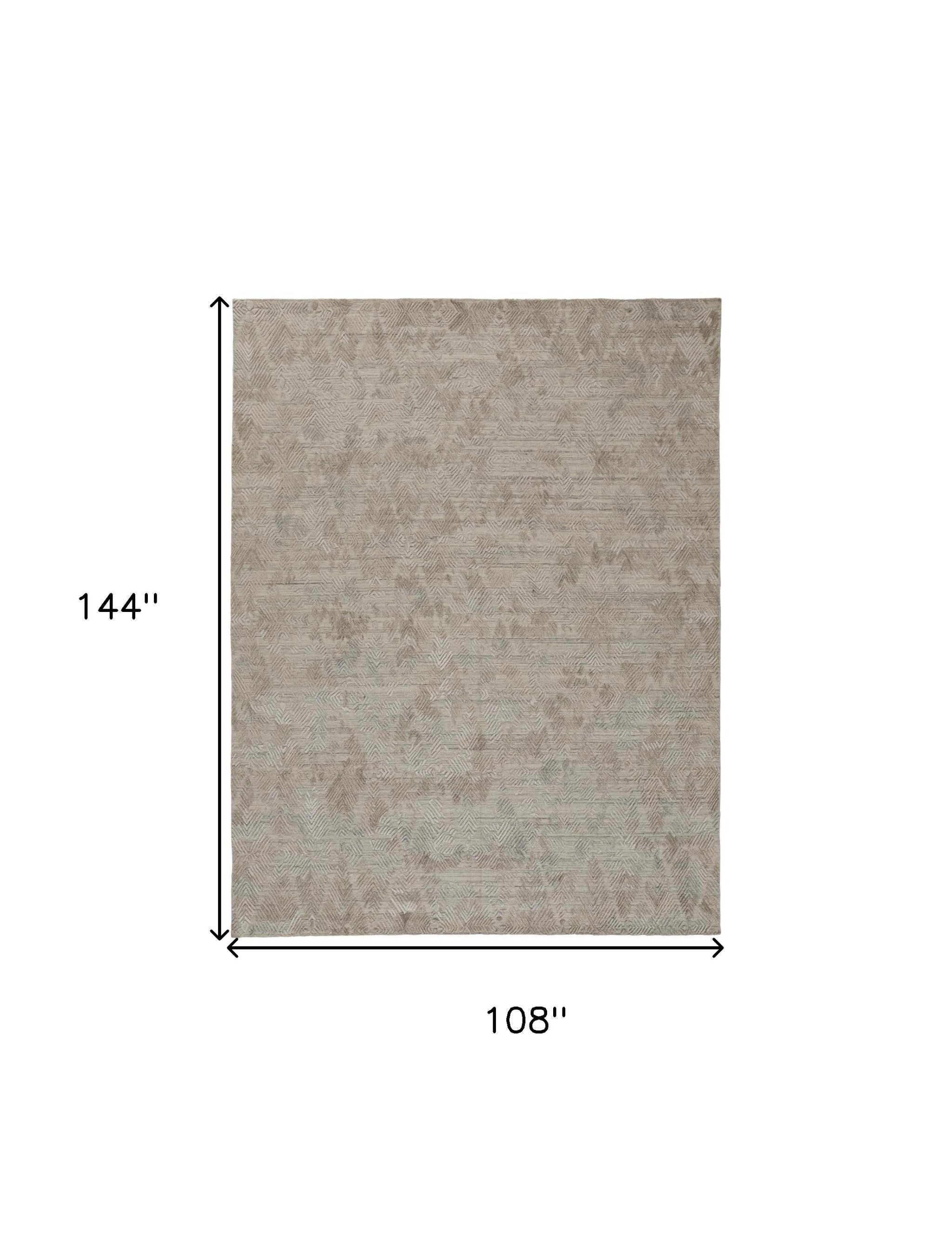 9' X 12' Gray And Taupe Abstract Hand Woven Area Rug