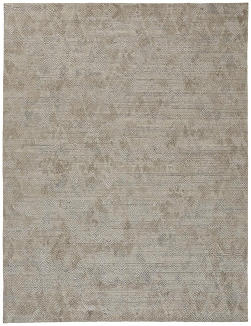 2' X 3' Gray And Taupe Abstract Hand Woven Area Rug