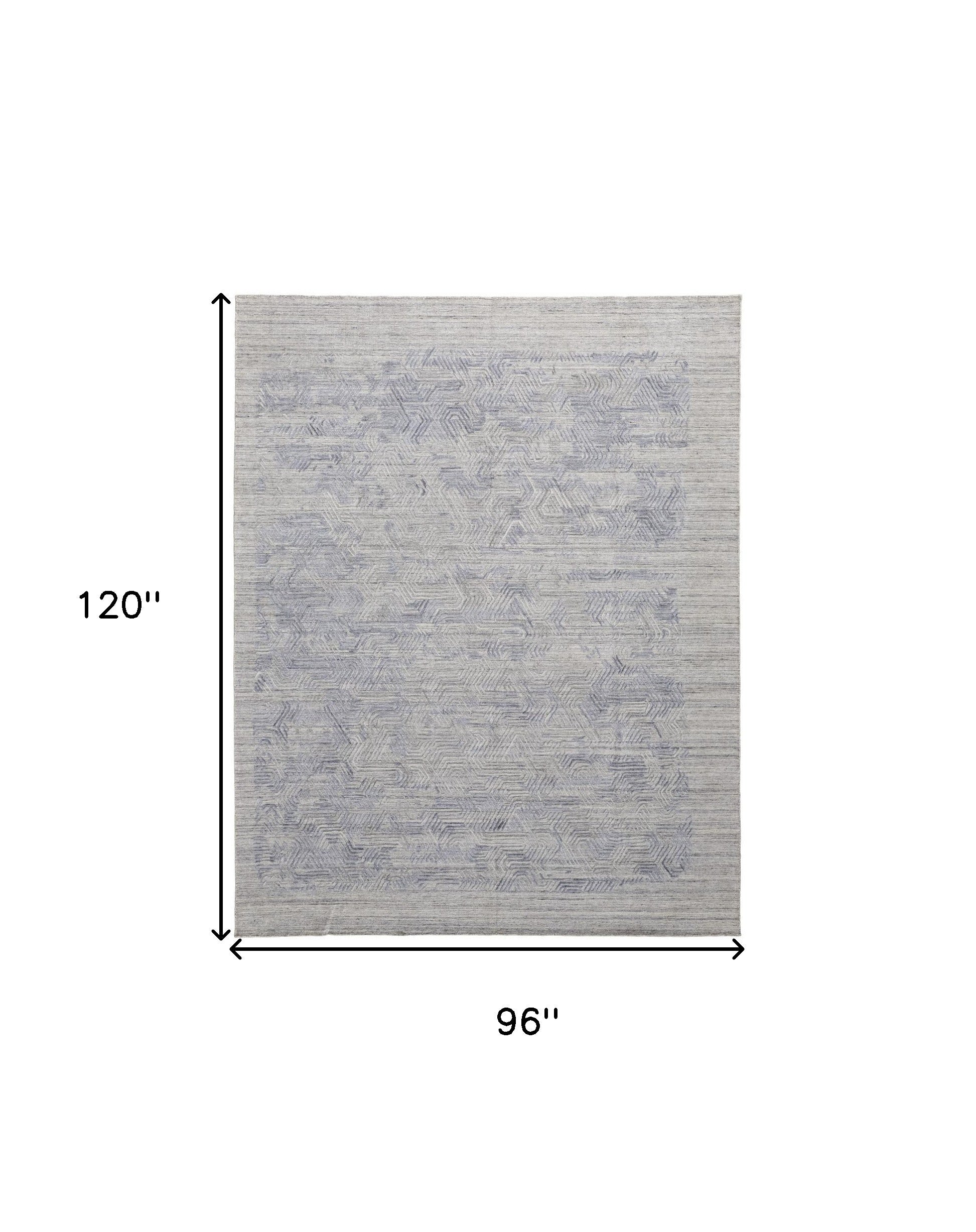 8' X 10' Gray And Blue Abstract Hand Woven Area Rug