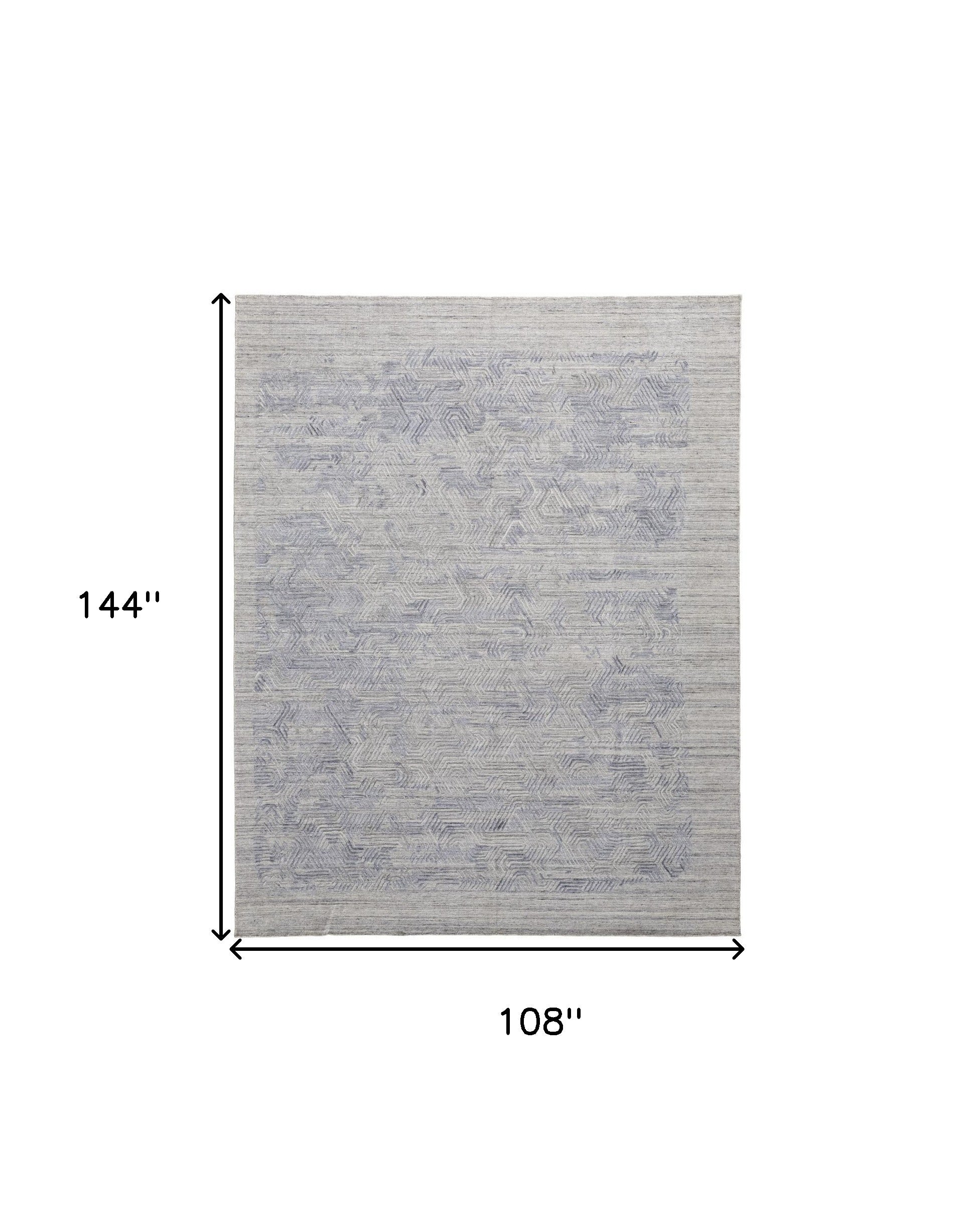 9' X 12' Gray And Blue Abstract Hand Woven Area Rug