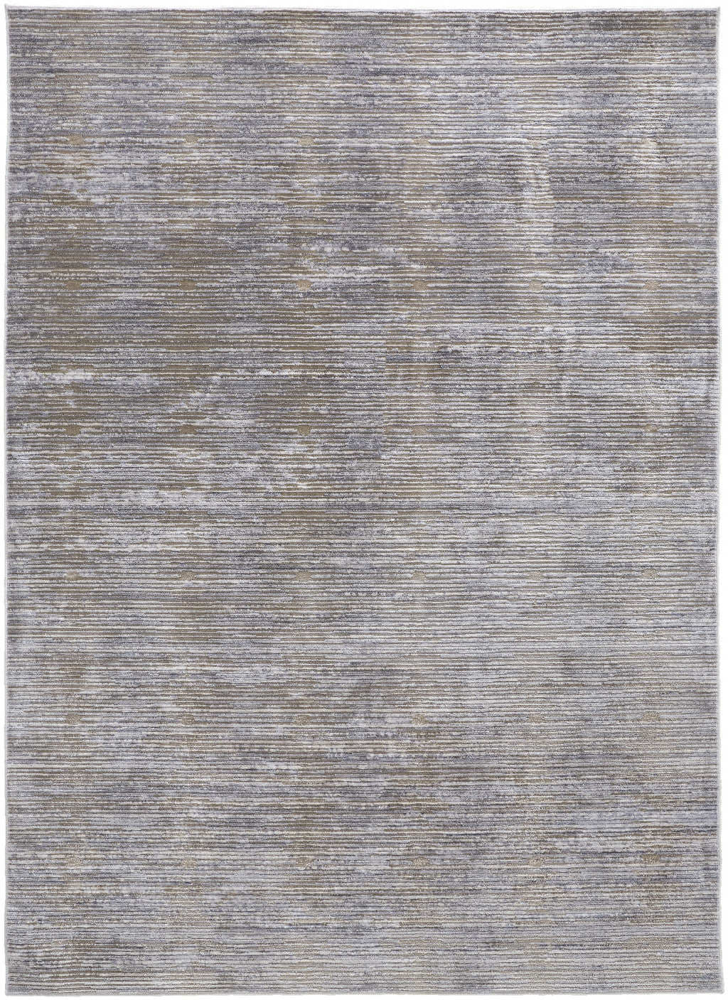 10' X 13' Taupe Silver And Tan Abstract Power Loom Area Rug