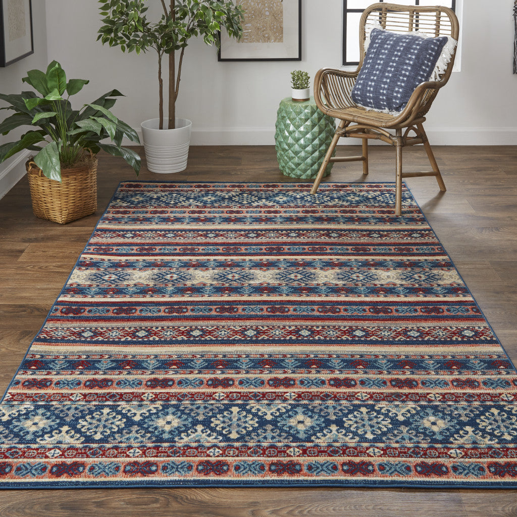 13' X 15' Geometric Power Loom Distressed Area Rug