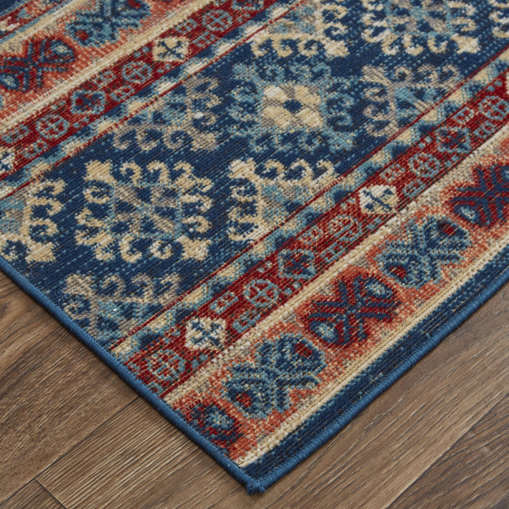 13' X 15' Geometric Power Loom Distressed Area Rug