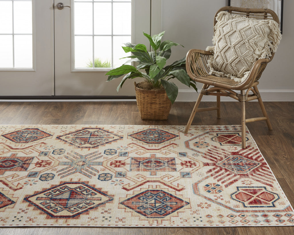 13' X 15' Abstract Power Loom Distressed Area Rug