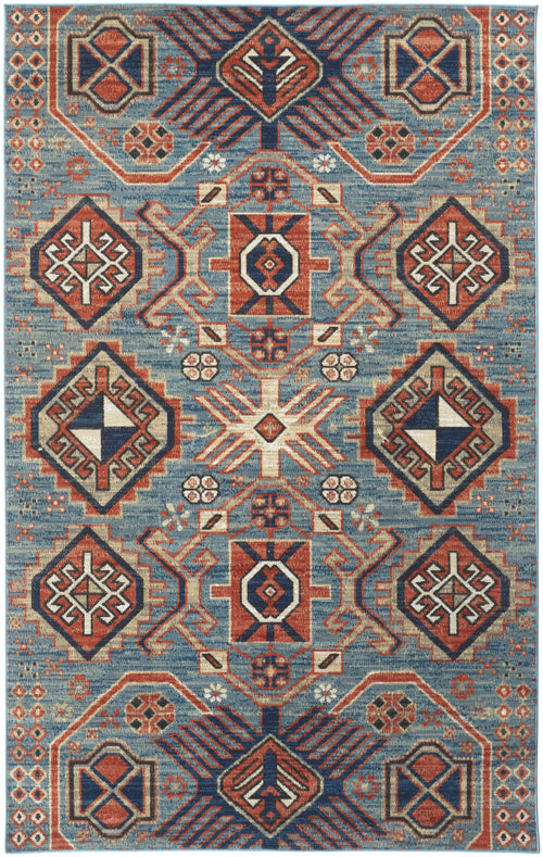 13' X 15' Abstract Power Loom Distressed Area Rug