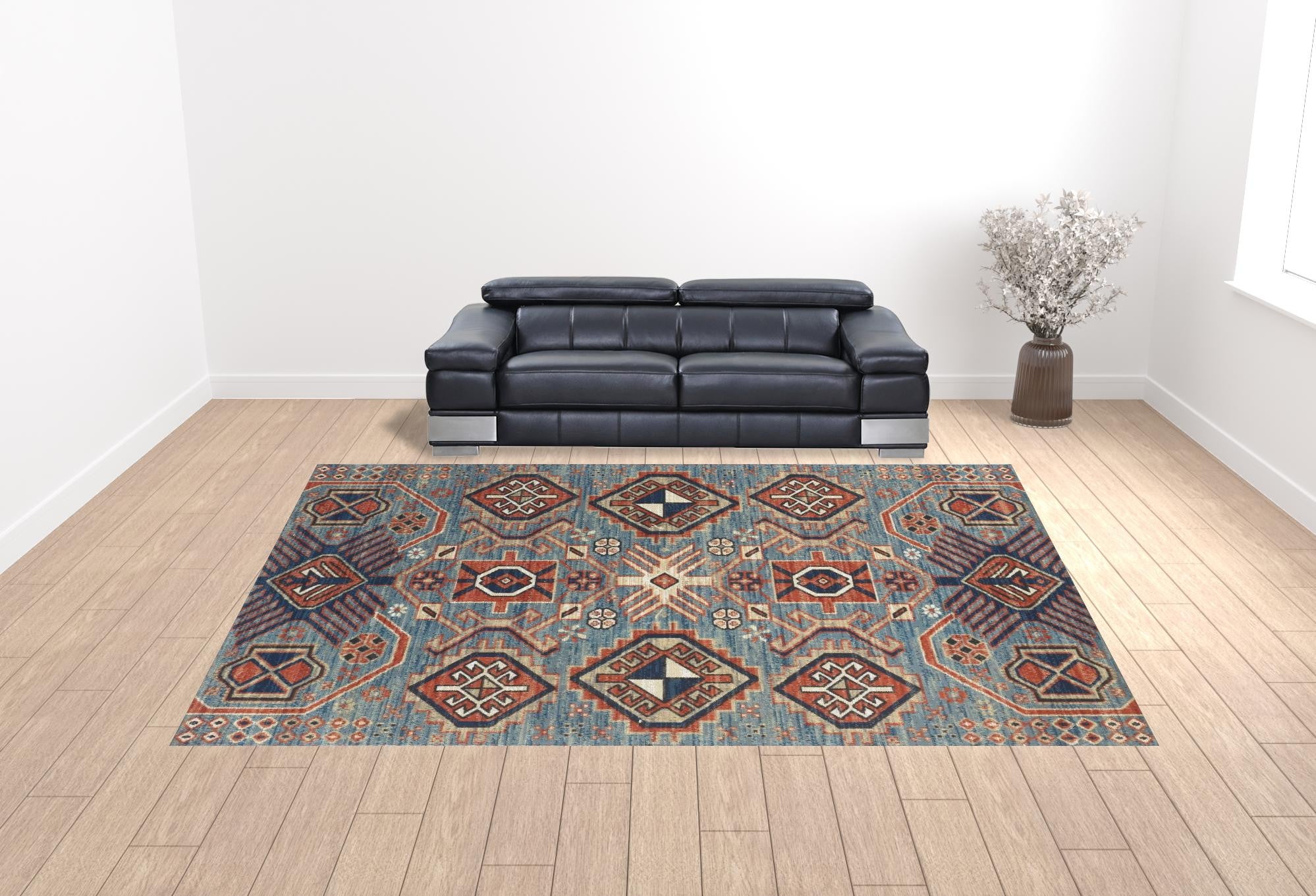 13' X 15' Abstract Power Loom Distressed Area Rug