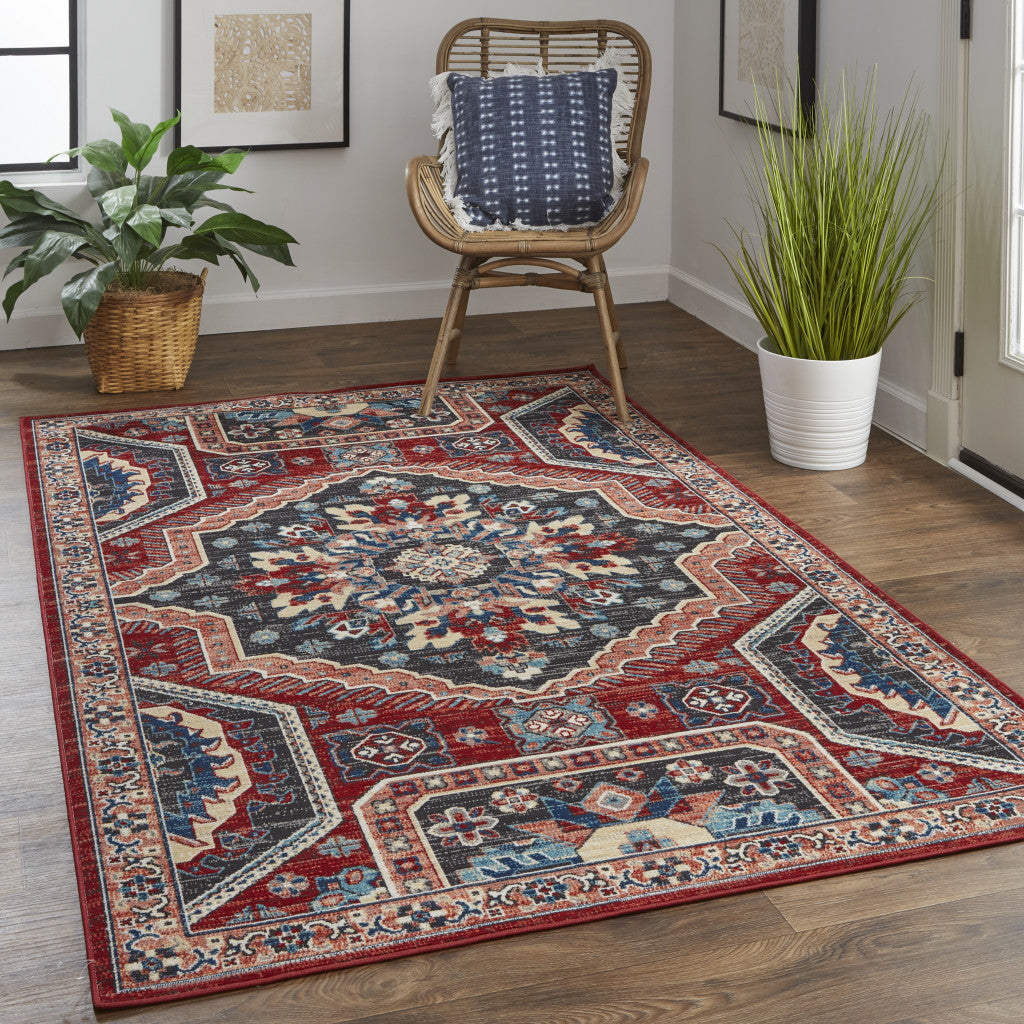 13' X 15' Abstract Power Loom Distressed Area Rug