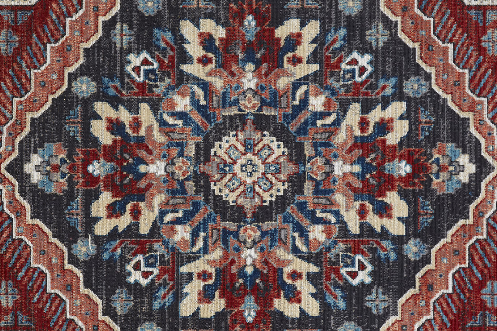 13' X 15' Abstract Power Loom Distressed Area Rug