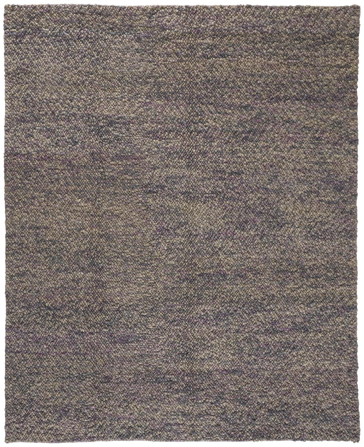 10' X 13' Purple Taupe And Gray Wool Hand Woven Distressed Stain Resistant Area Rug