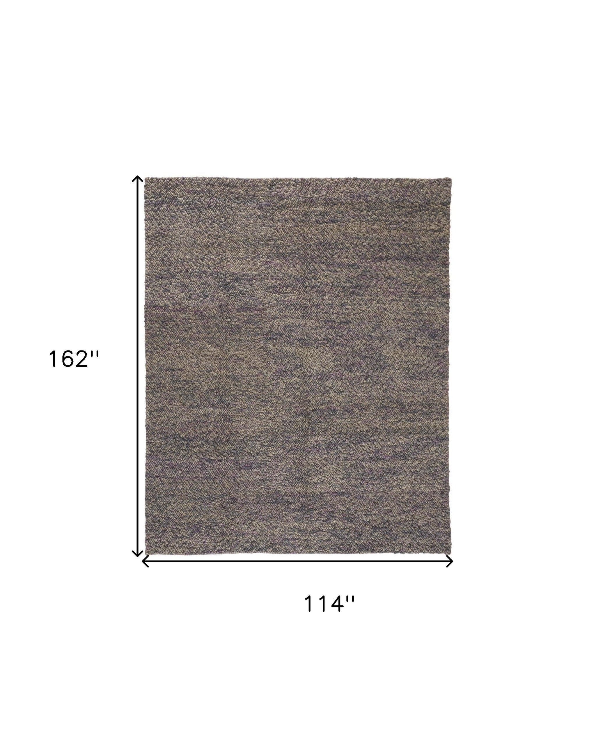 10' X 13' Purple Taupe And Gray Wool Hand Woven Distressed Stain Resistant Area Rug