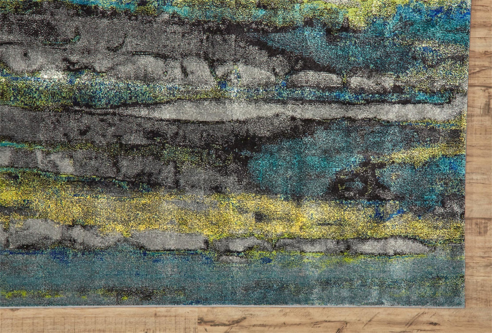 8' X 11' Blue Green And Taupe Stain Resistant Area Rug