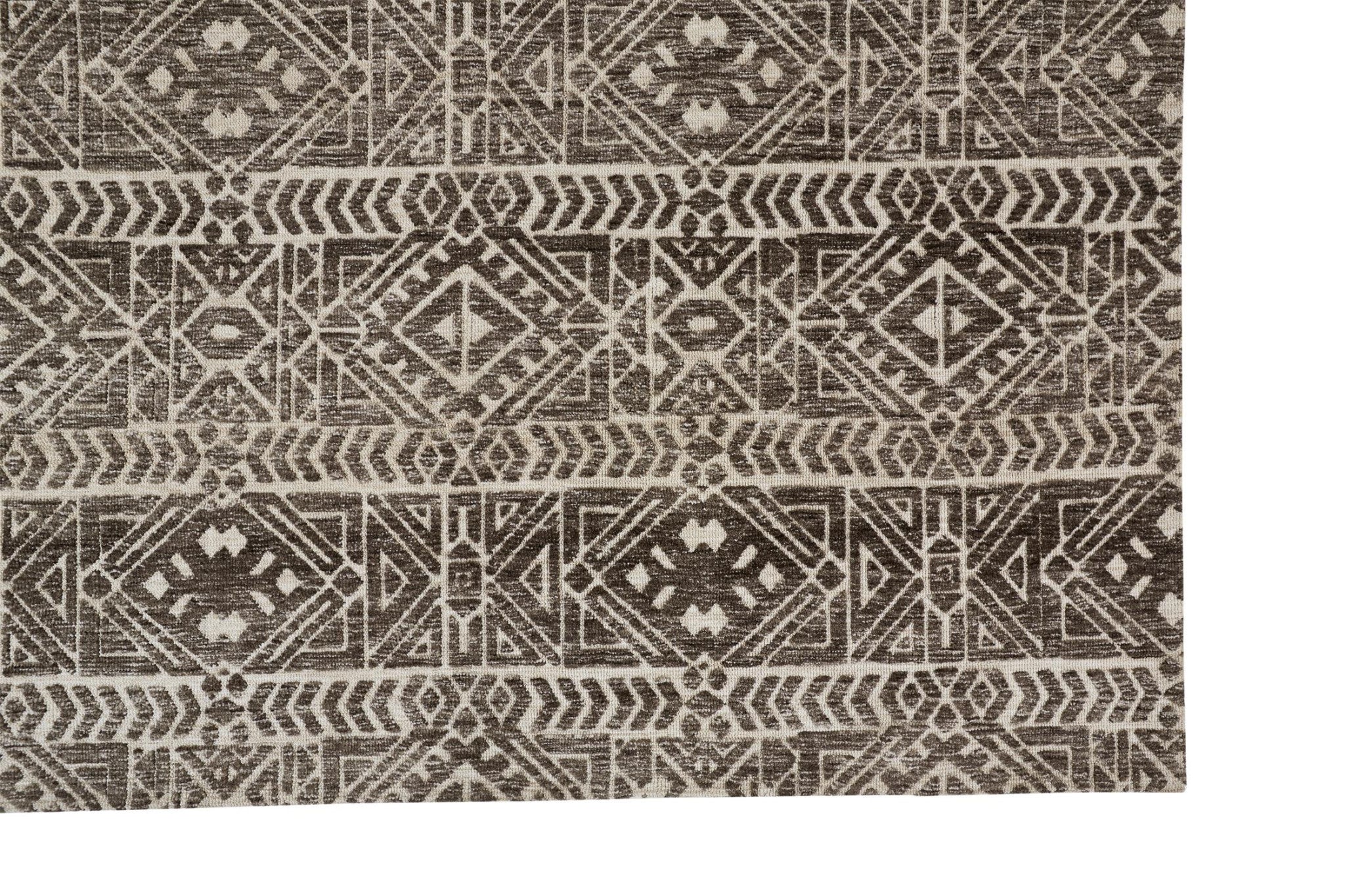 4' X 6' Brown Taupe And Ivory Striped Stain Resistant Area Rug