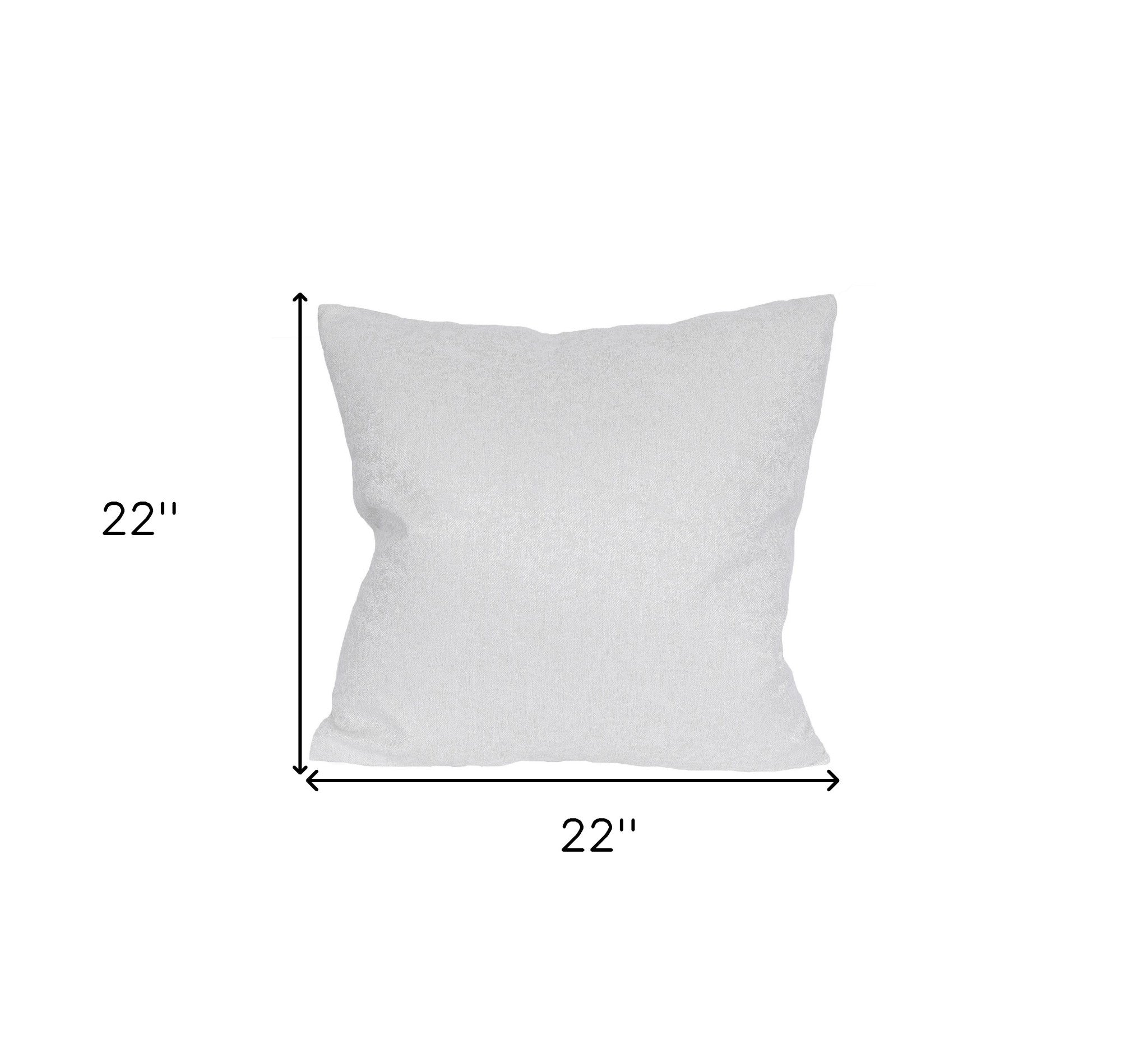 22" X 22" White Polyester Zippered Pillow