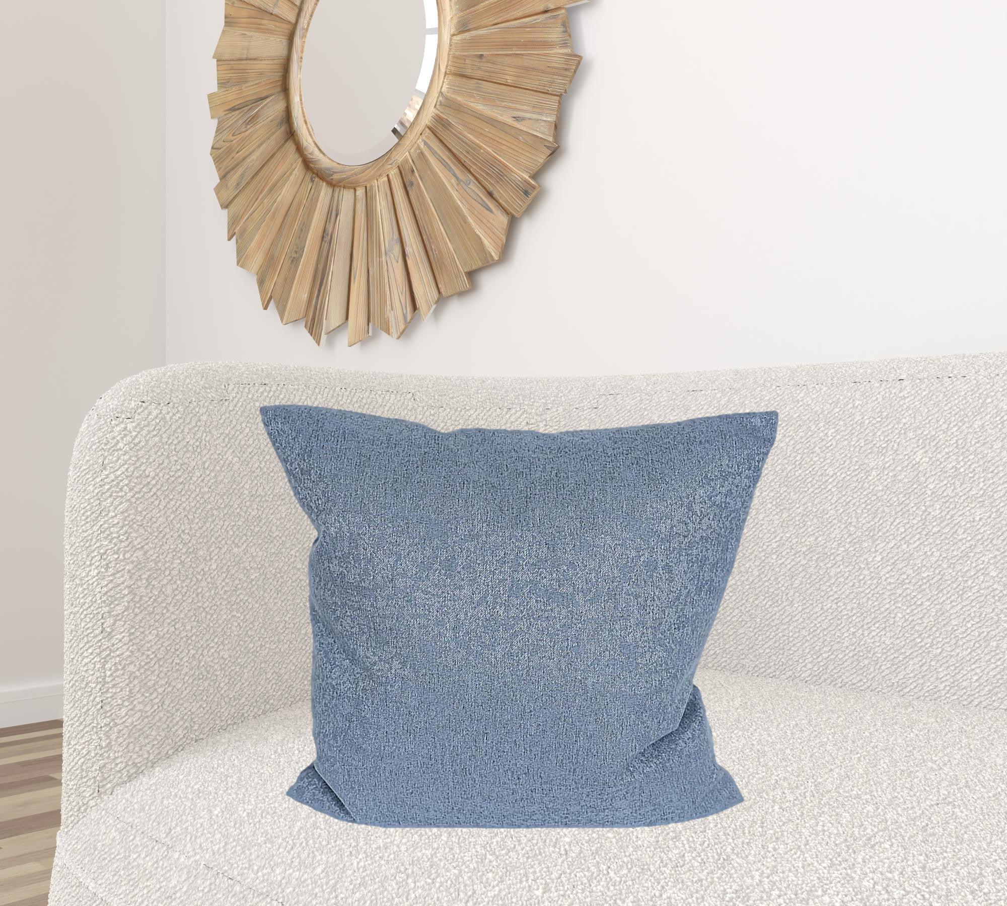 22" X 22" Gray Polyester Zippered Pillow